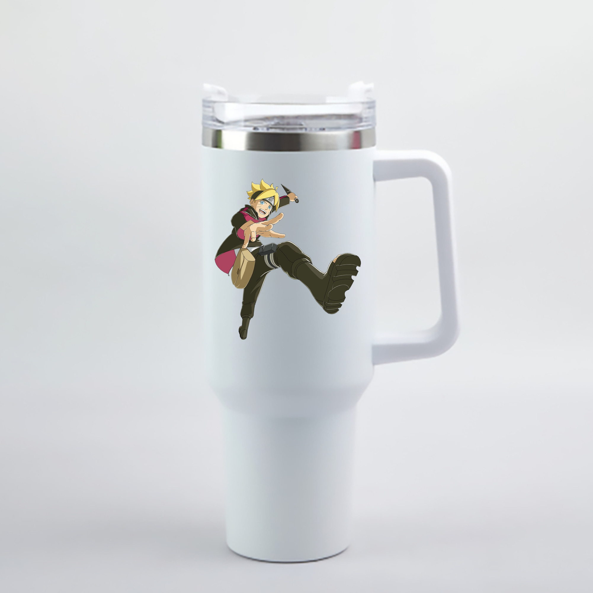（画像用） NARUTO -ナルト- うずまき ボルト Uzumaki Boruto 1200mL車用タンブラー - クリスタルステッカー（プラスチックストロー付き）