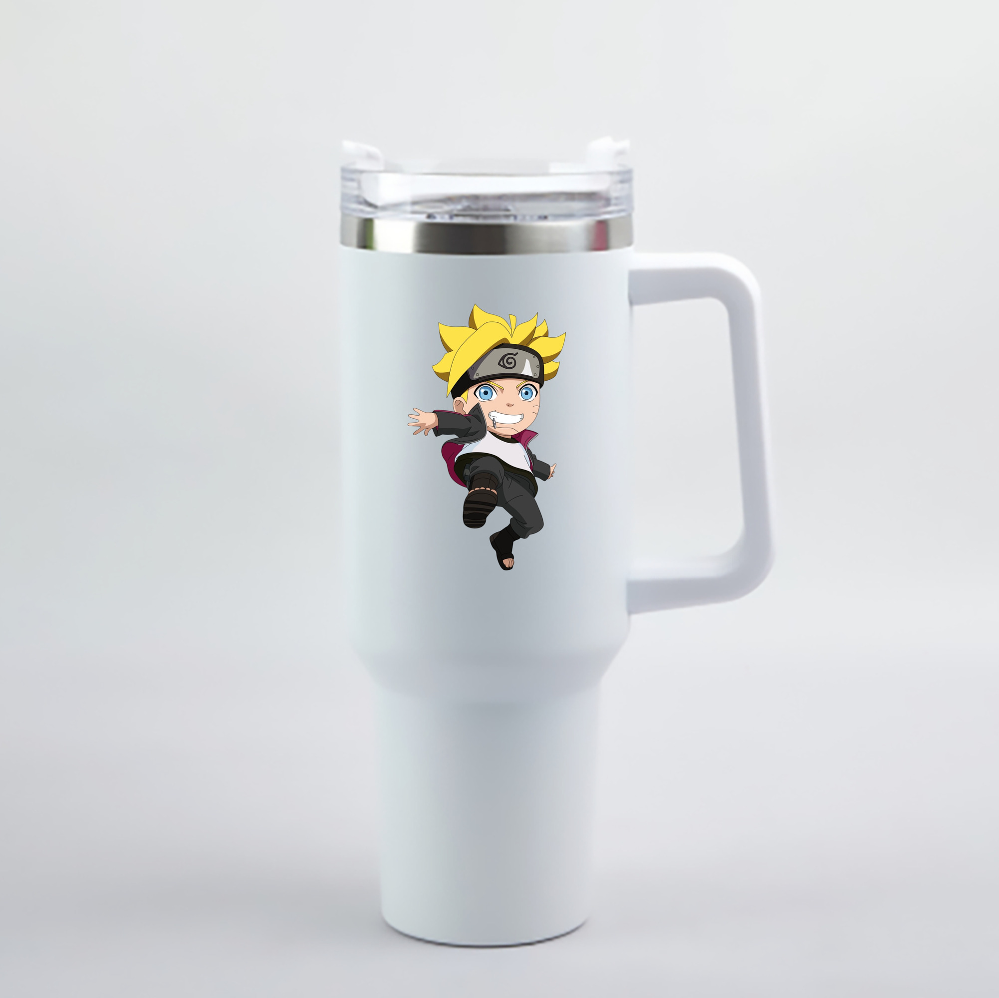 （画像用） NARUTO -ナルト- うずまき ボルト Uzumaki Boruto 1200mL車用タンブラー - クリスタルステッカー（プラスチックストロー付き）