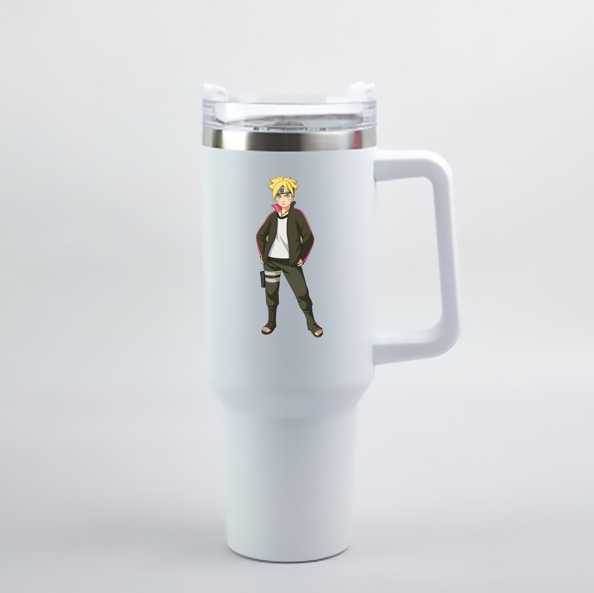 （画像用） NARUTO -ナルト- うずまき ボルト Uzumaki Boruto 1200mL車用タンブラー - クリスタルステッカー（プラスチックストロー付き）