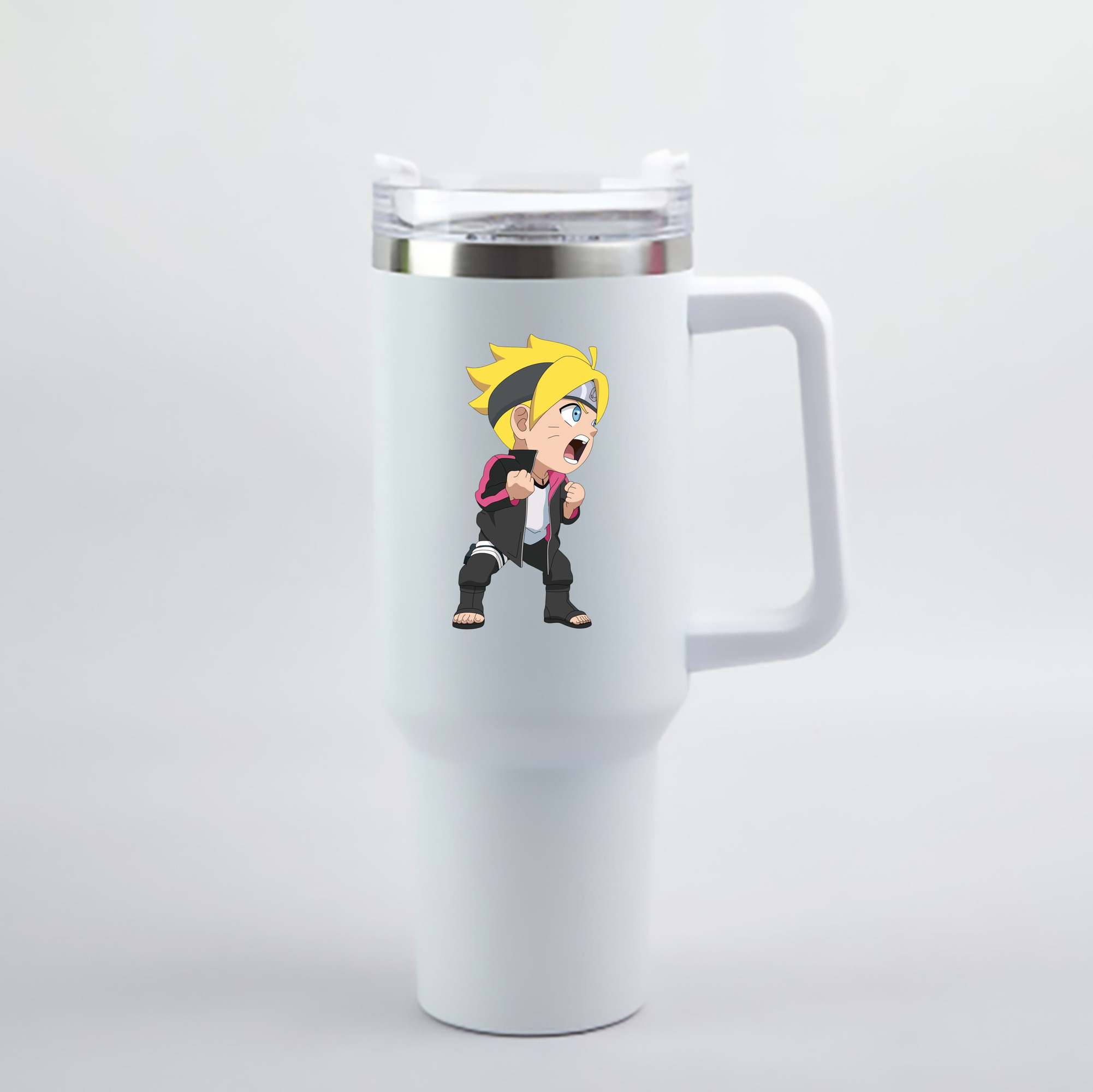 （画像用） NARUTO -ナルト- うずまき ボルト Uzumaki Boruto 1200mL車用タンブラー - クリスタルステッカー（プラスチックストロー付き）