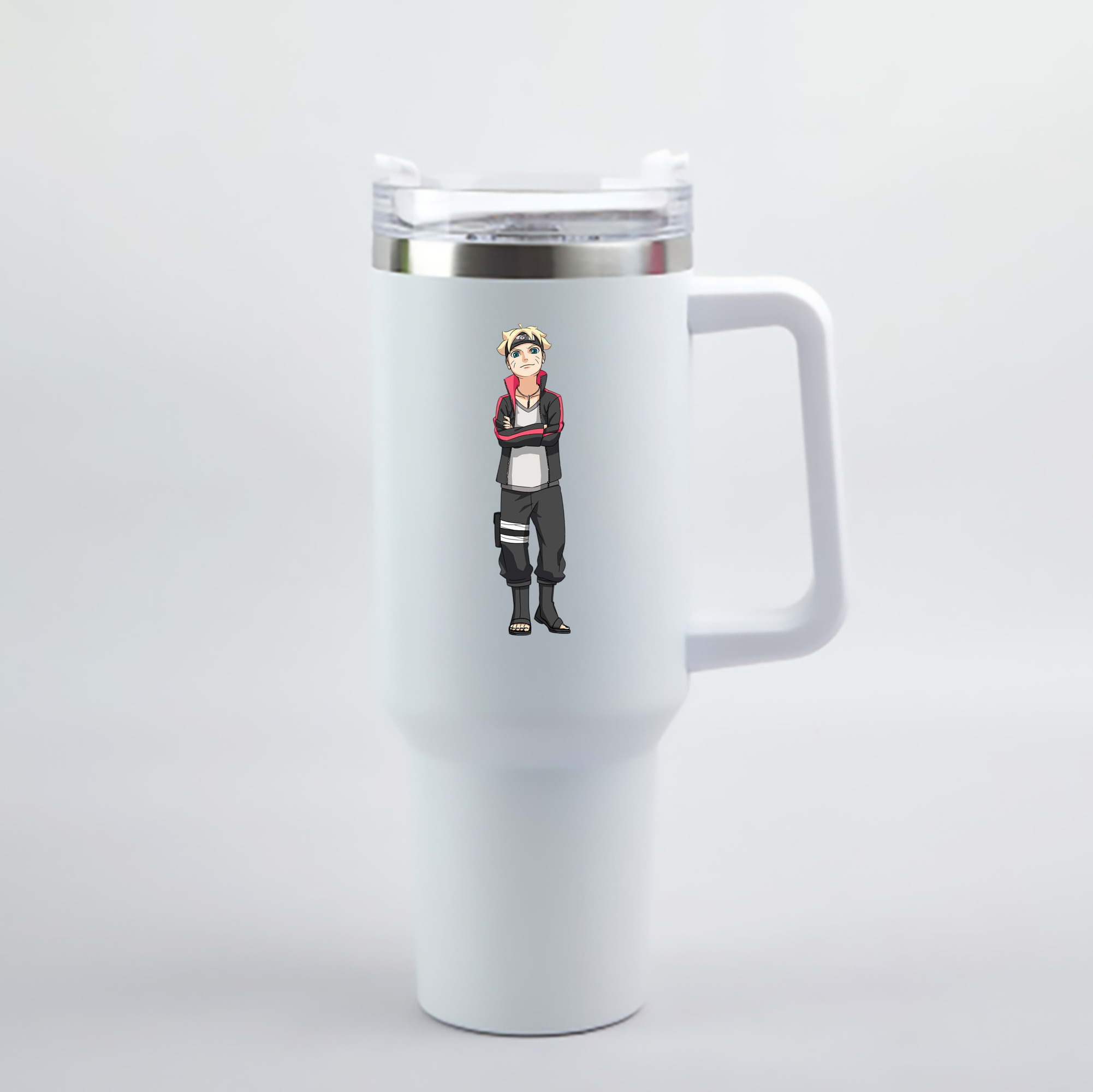 （画像用） NARUTO -ナルト- うずまき ボルト Uzumaki Boruto 1200mL車用タンブラー - クリスタルステッカー（プラスチックストロー付き）