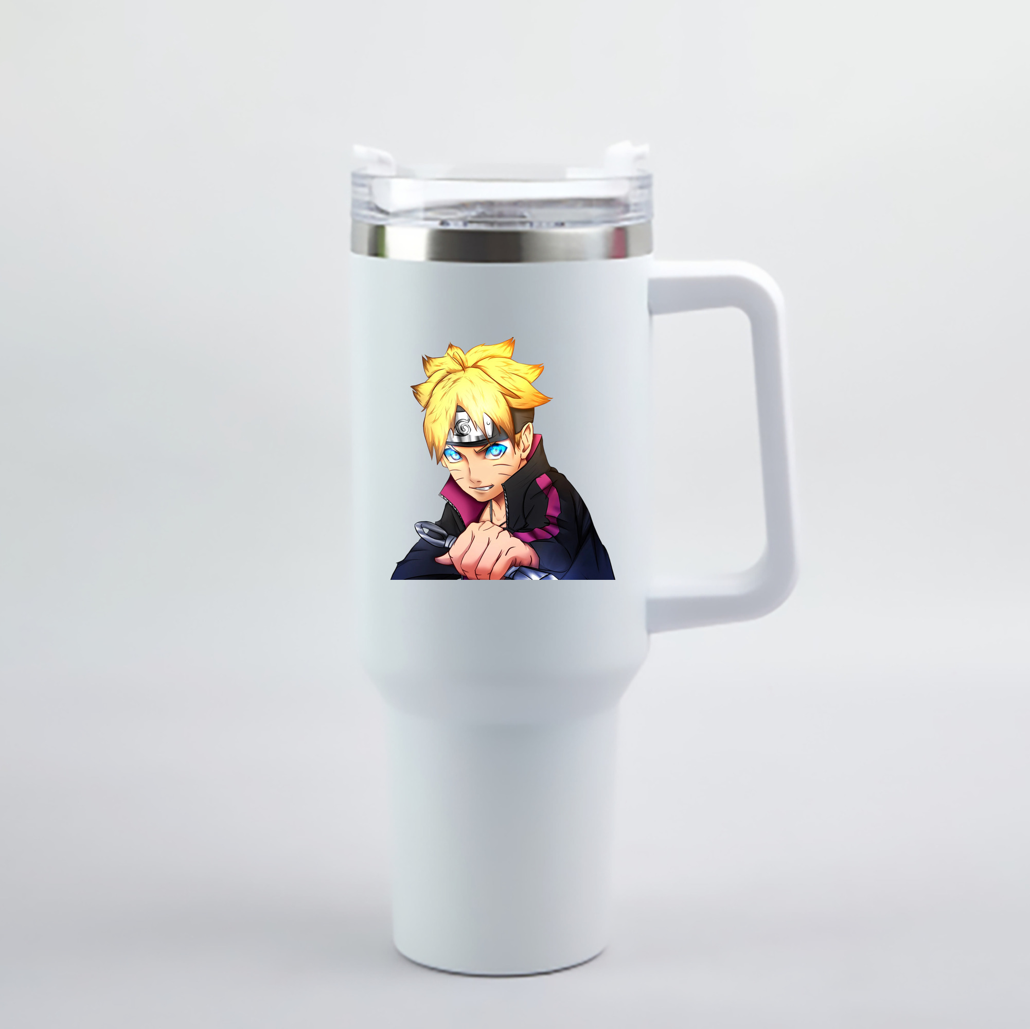 （画像用） NARUTO -ナルト- うずまき ボルト Uzumaki Boruto 1200mL車用タンブラー - クリスタルステッカー（プラスチックストロー付き）