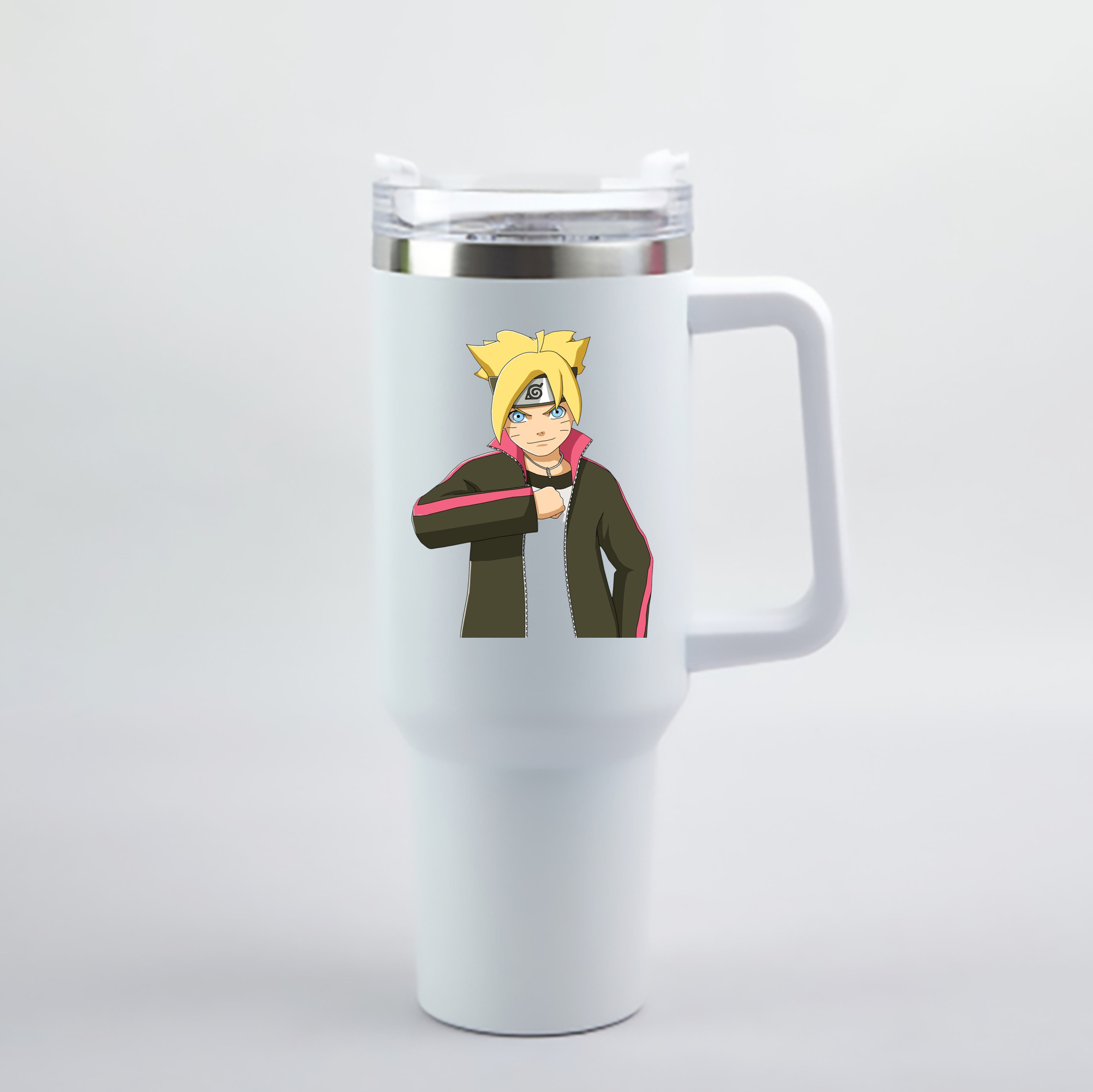 （画像用） NARUTO -ナルト- うずまき ボルト Uzumaki Boruto 1200mL車用タンブラー - クリスタルステッカー（プラスチックストロー付き）