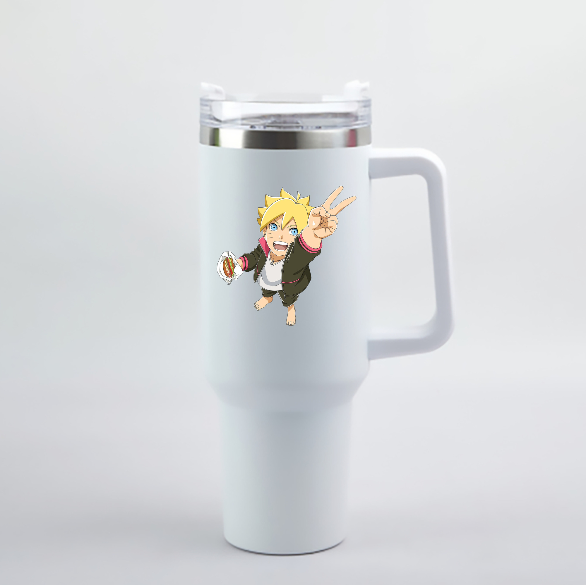 （画像用） NARUTO -ナルト- うずまき ボルト Uzumaki Boruto 1200mL車用タンブラー - クリスタルステッカー（プラスチックストロー付き）