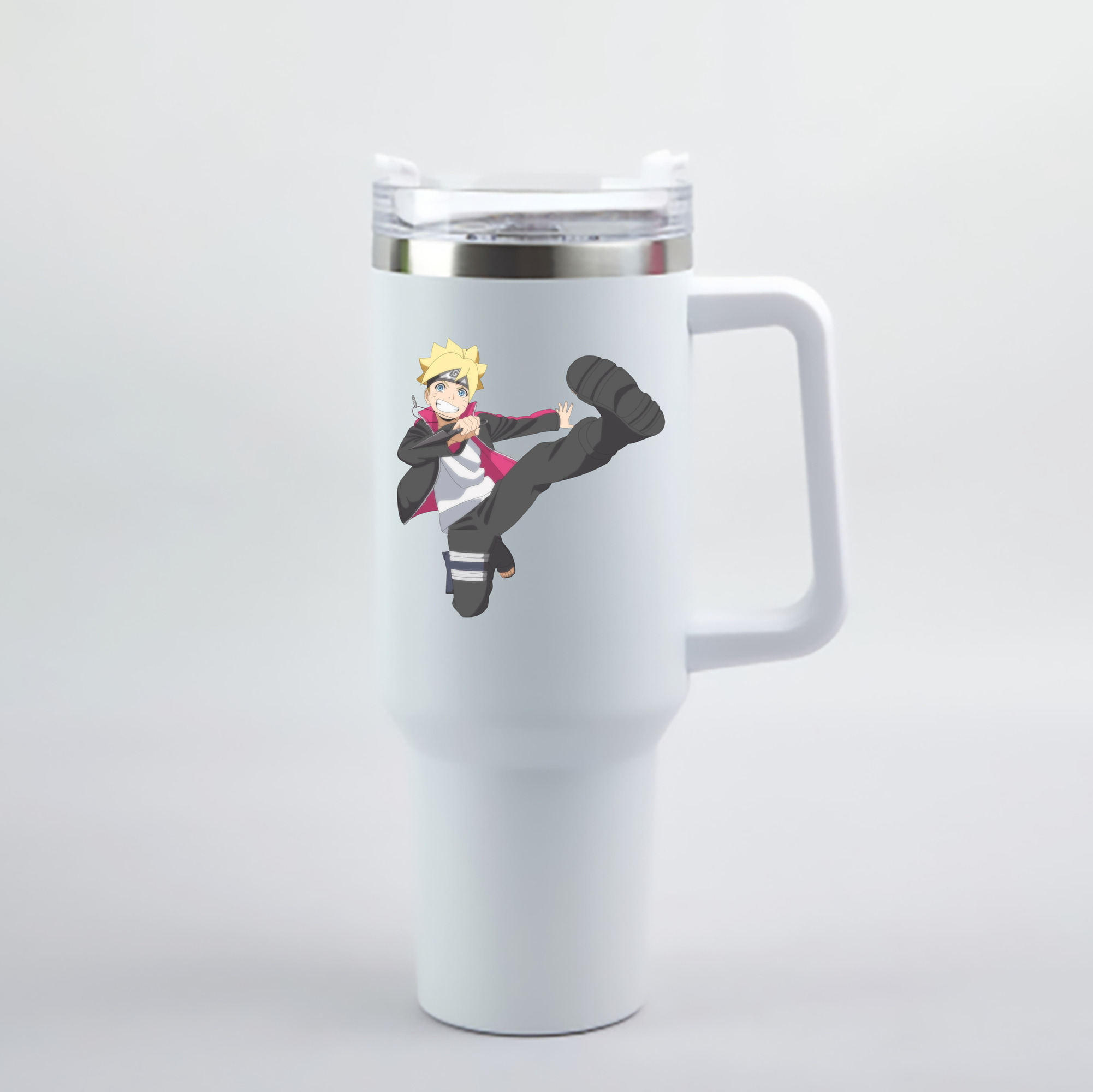 （画像用） NARUTO -ナルト- うずまき ボルト Uzumaki Boruto 1200mL車用タンブラー - クリスタルステッカー（プラスチックストロー付き）
