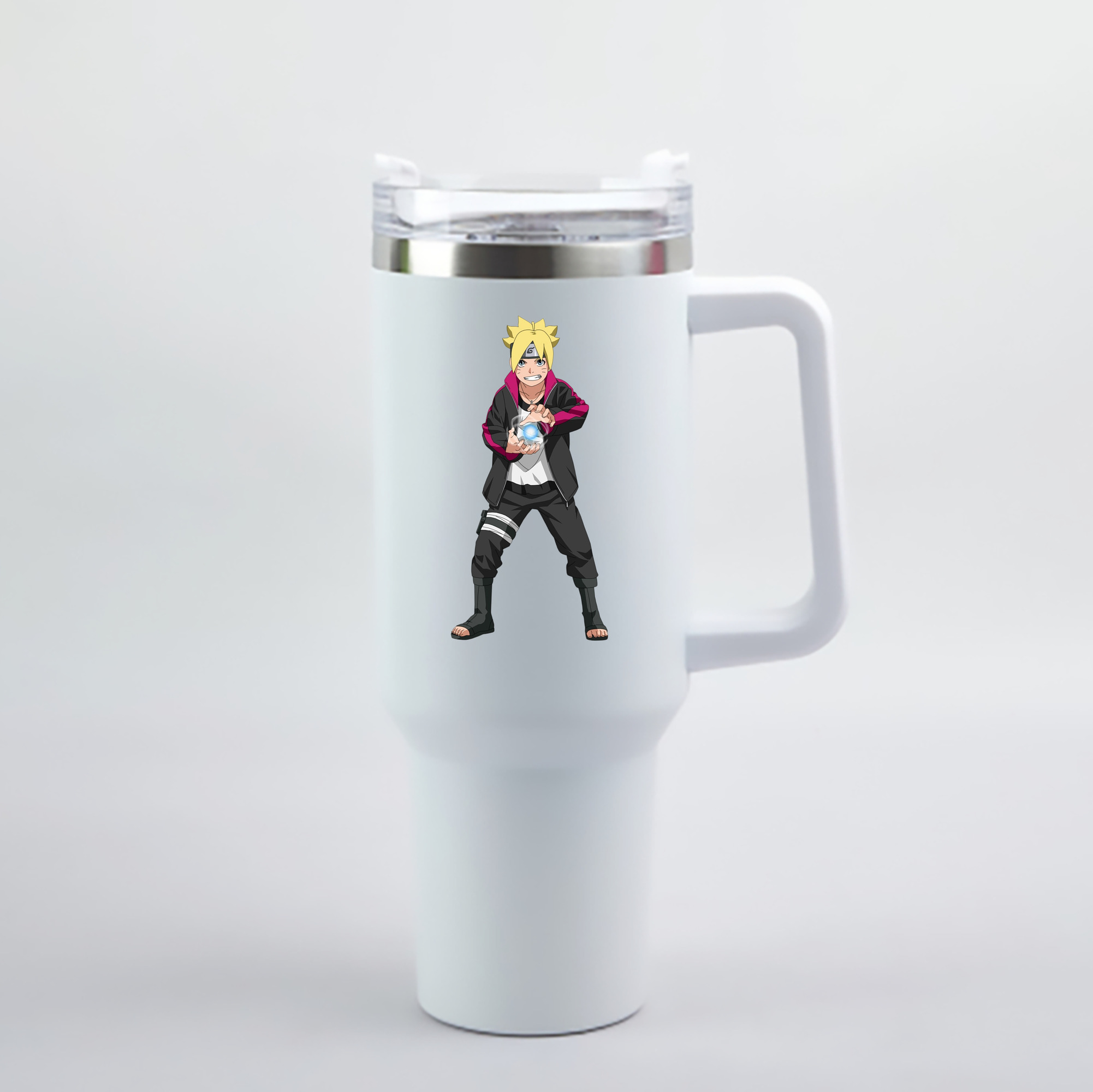 （画像用） NARUTO -ナルト- うずまき ボルト Uzumaki Boruto 1200mL車用タンブラー - クリスタルステッカー（プラスチックストロー付き）
