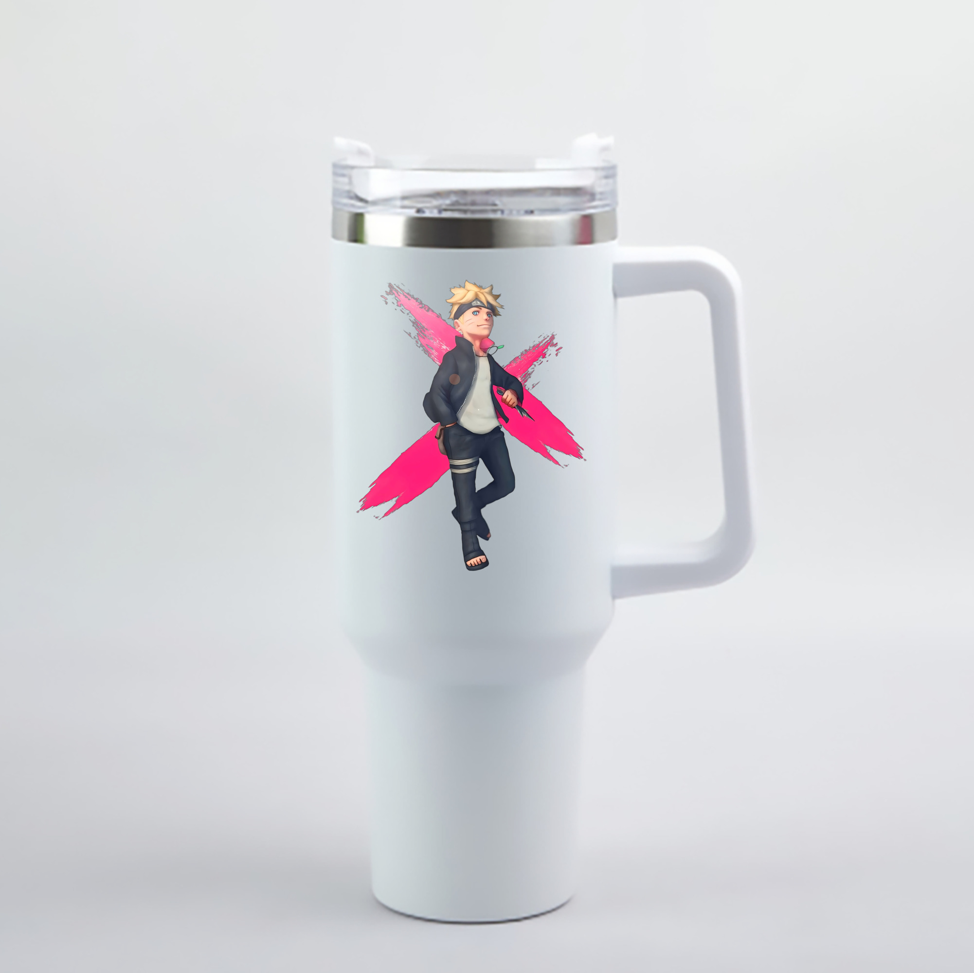 （画像用） NARUTO -ナルト- うずまき ボルト Uzumaki Boruto 1200mL車用タンブラー - クリスタルステッカー（プラスチックストロー付き）