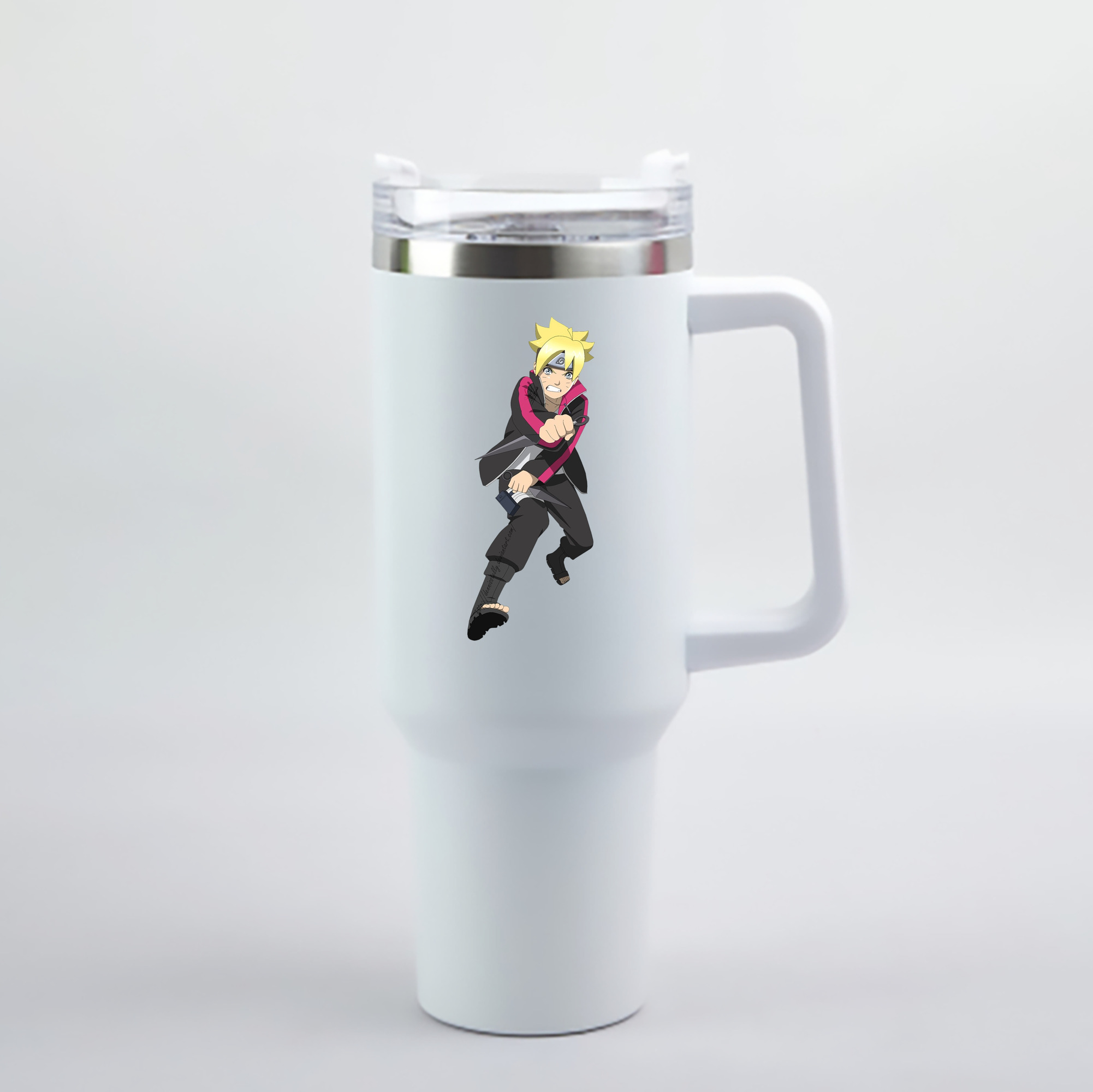 （画像用） NARUTO -ナルト- うずまき ボルト Uzumaki Boruto 1200mL車用タンブラー - クリスタルステッカー（プラスチックストロー付き）
