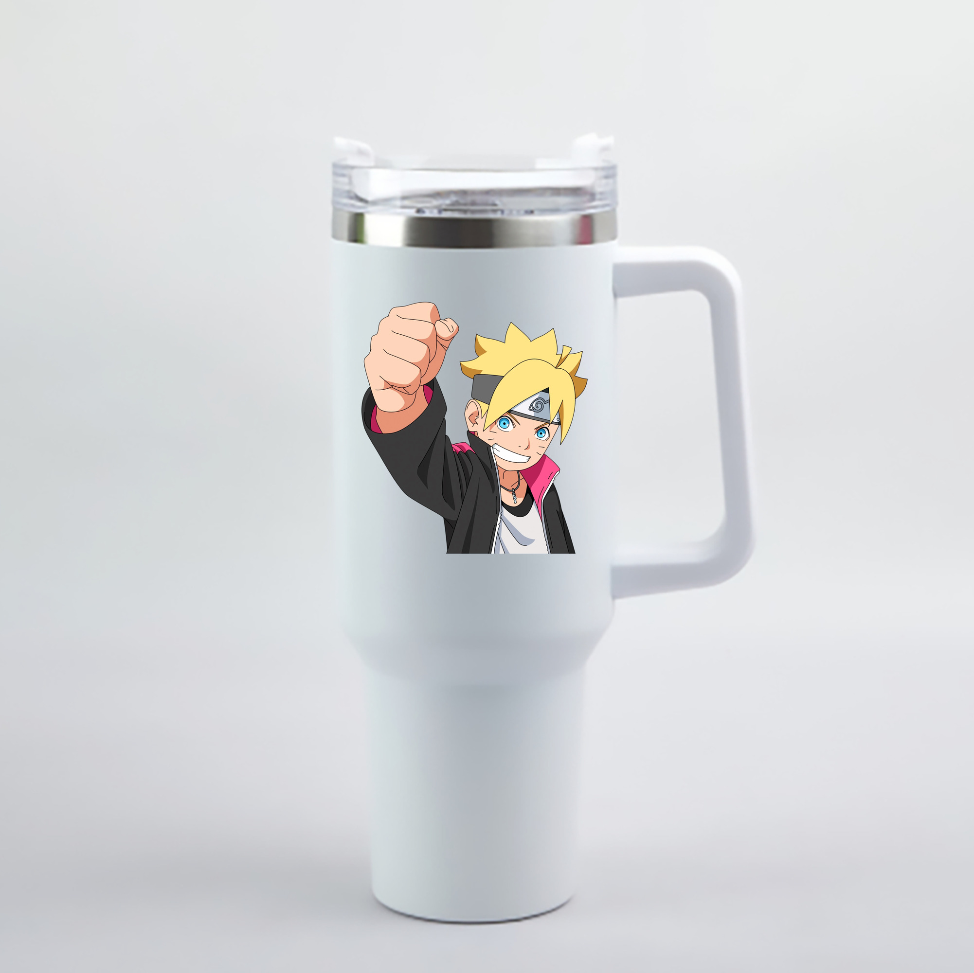 （画像用） NARUTO -ナルト- うずまき ボルト Uzumaki Boruto 1200mL車用タンブラー - クリスタルステッカー（プラスチックストロー付き）