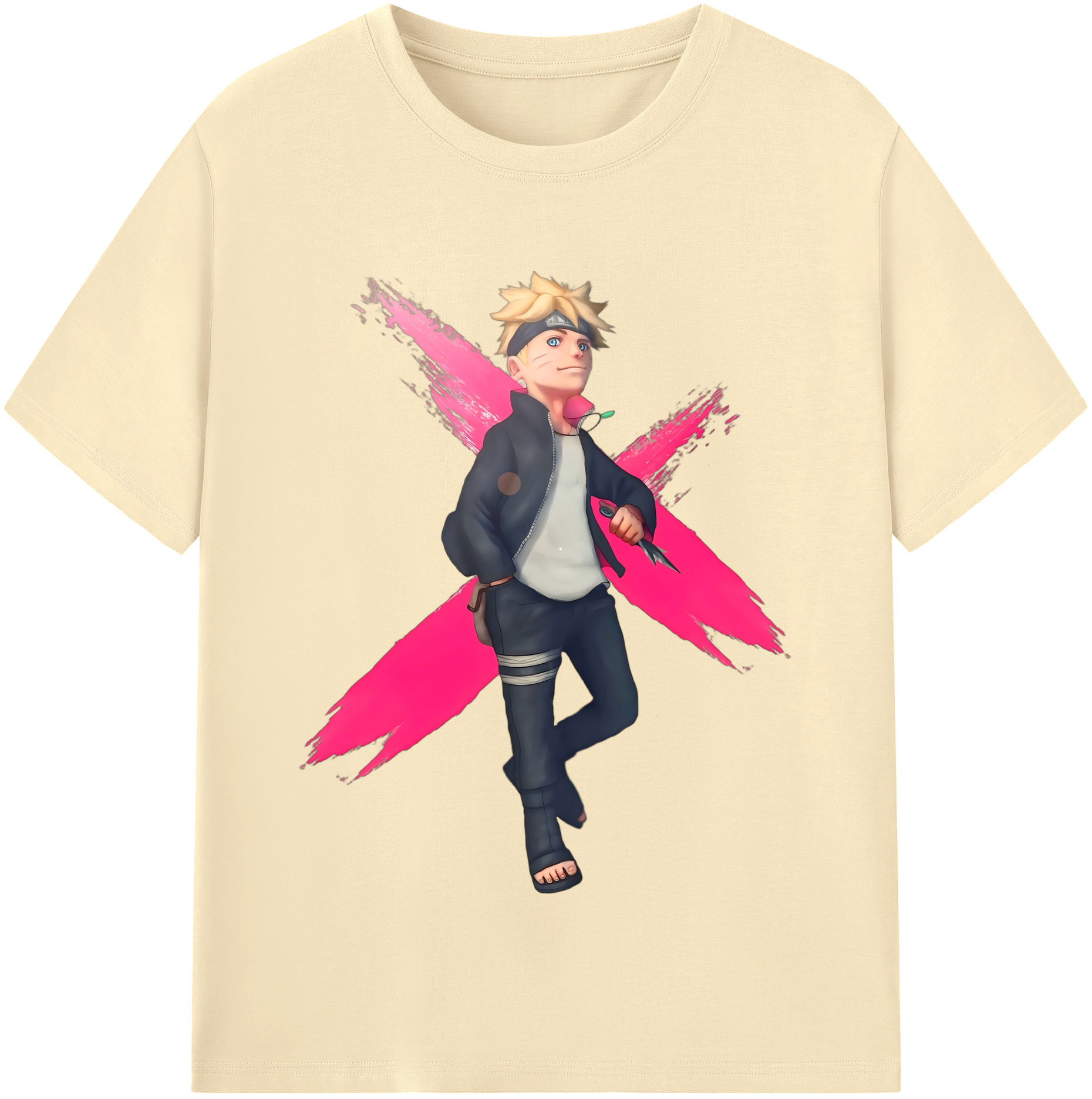 （画像用） NARUTO -ナルト- うずまき ボルト Uzumaki Boruto 綿100％半袖Tシャツ（フロントプリント）