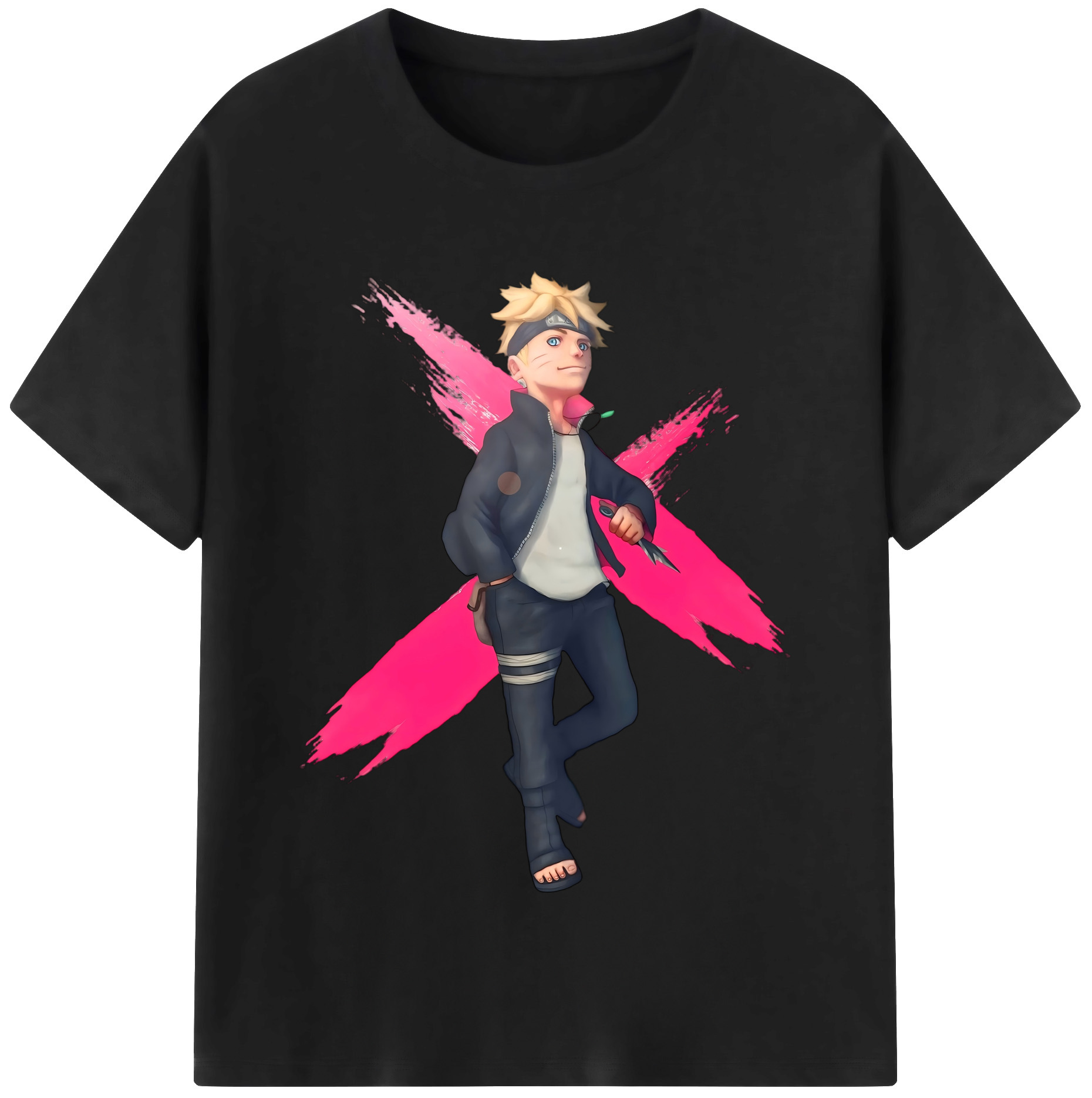 （画像用） NARUTO -ナルト- うずまき ボルト Uzumaki Boruto 綿100％半袖Tシャツ（フロントプリント）