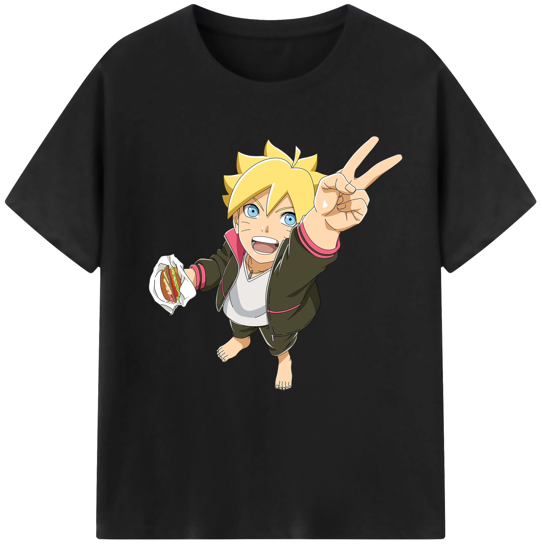 （画像用） NARUTO -ナルト- うずまき ボルト Uzumaki Boruto 綿100％半袖Tシャツ（フロントプリント）