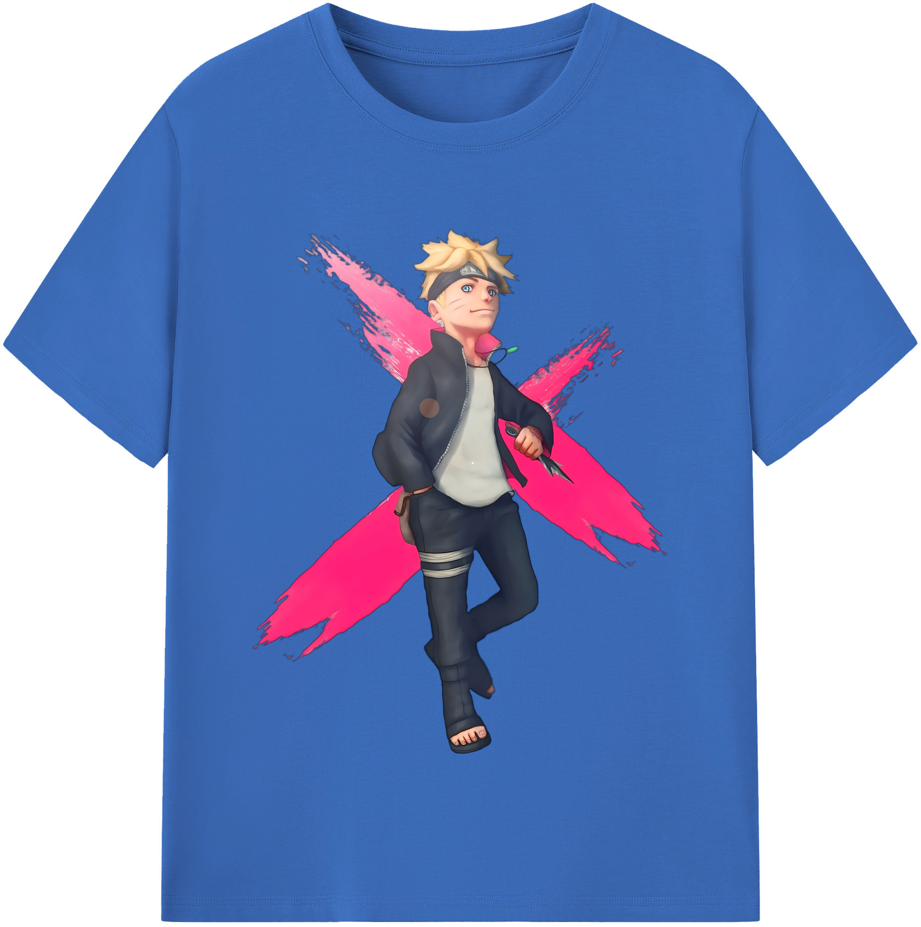 （画像用） NARUTO -ナルト- うずまき ボルト Uzumaki Boruto 綿100％半袖Tシャツ（フロントプリント）