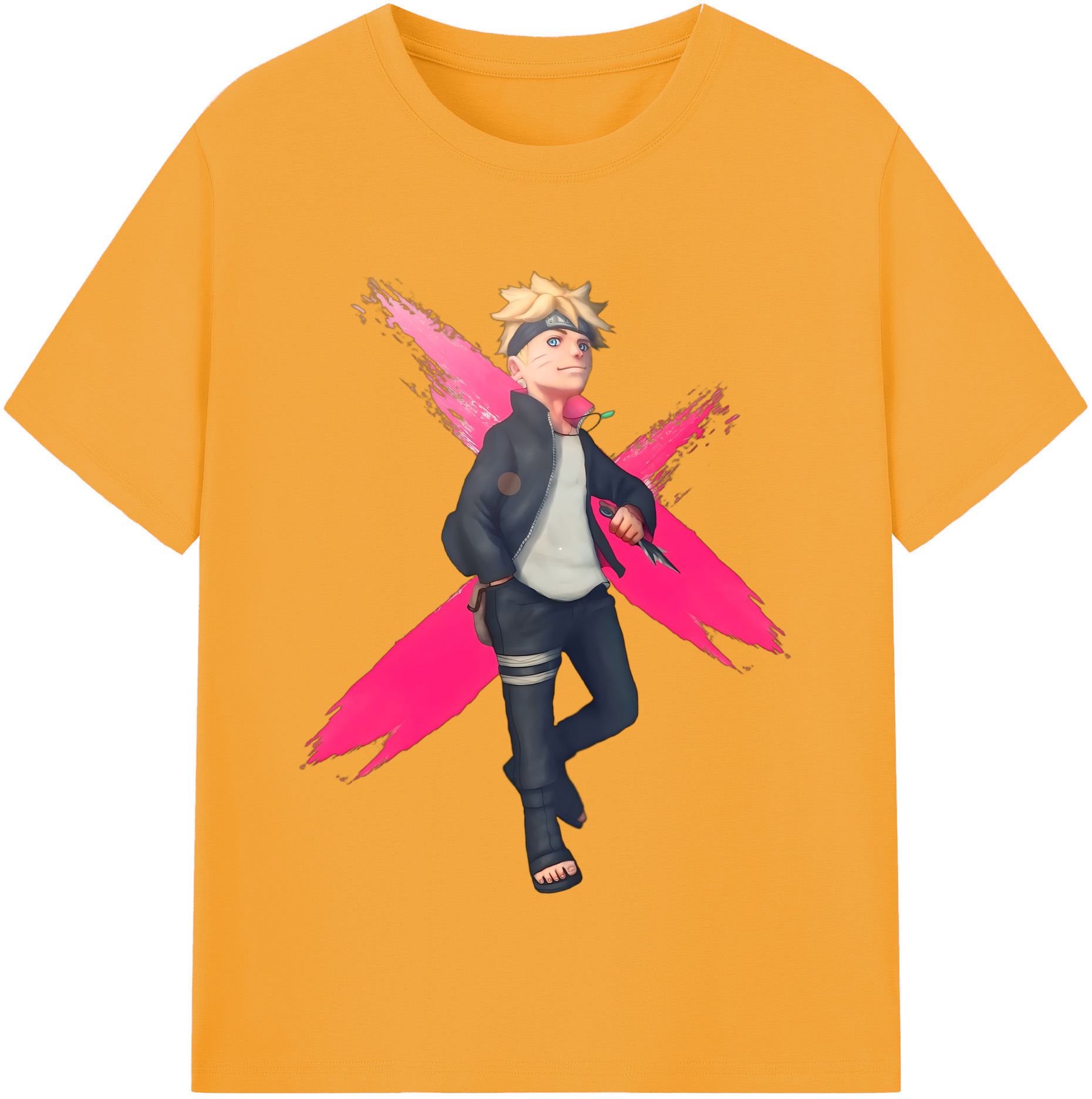 （画像用） NARUTO -ナルト- うずまき ボルト Uzumaki Boruto 綿100％半袖Tシャツ（フロントプリント）