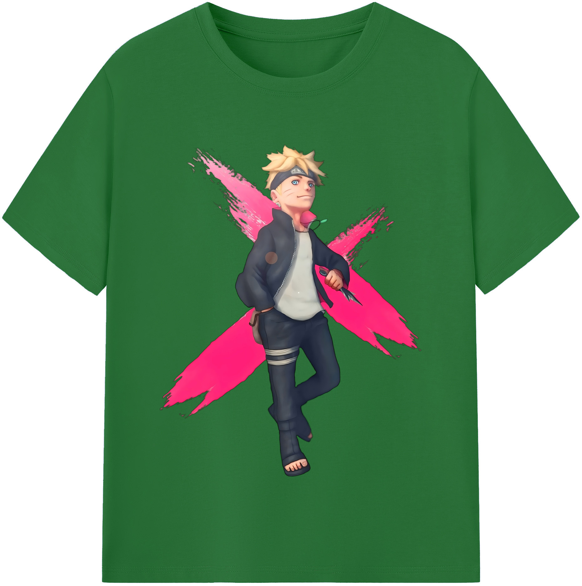 （画像用） NARUTO -ナルト- うずまき ボルト Uzumaki Boruto 綿100％半袖Tシャツ（フロントプリント）
