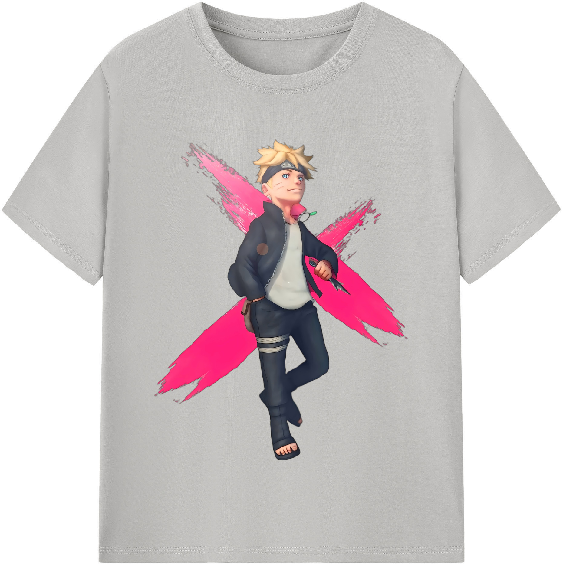 （画像用） NARUTO -ナルト- うずまき ボルト Uzumaki Boruto 綿100％半袖Tシャツ（フロントプリント）