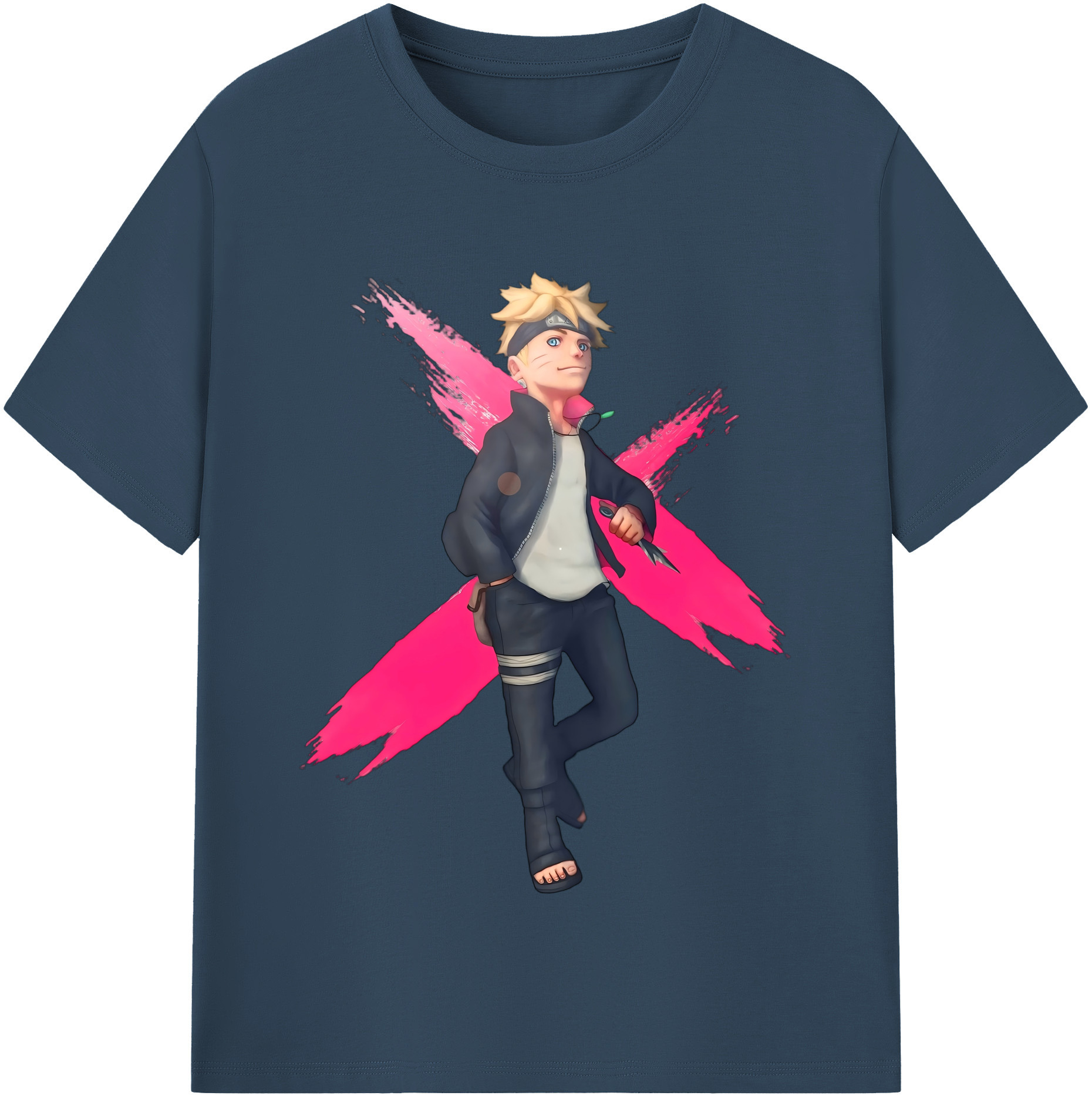 （画像用） NARUTO -ナルト- うずまき ボルト Uzumaki Boruto 綿100％半袖Tシャツ（フロントプリント）