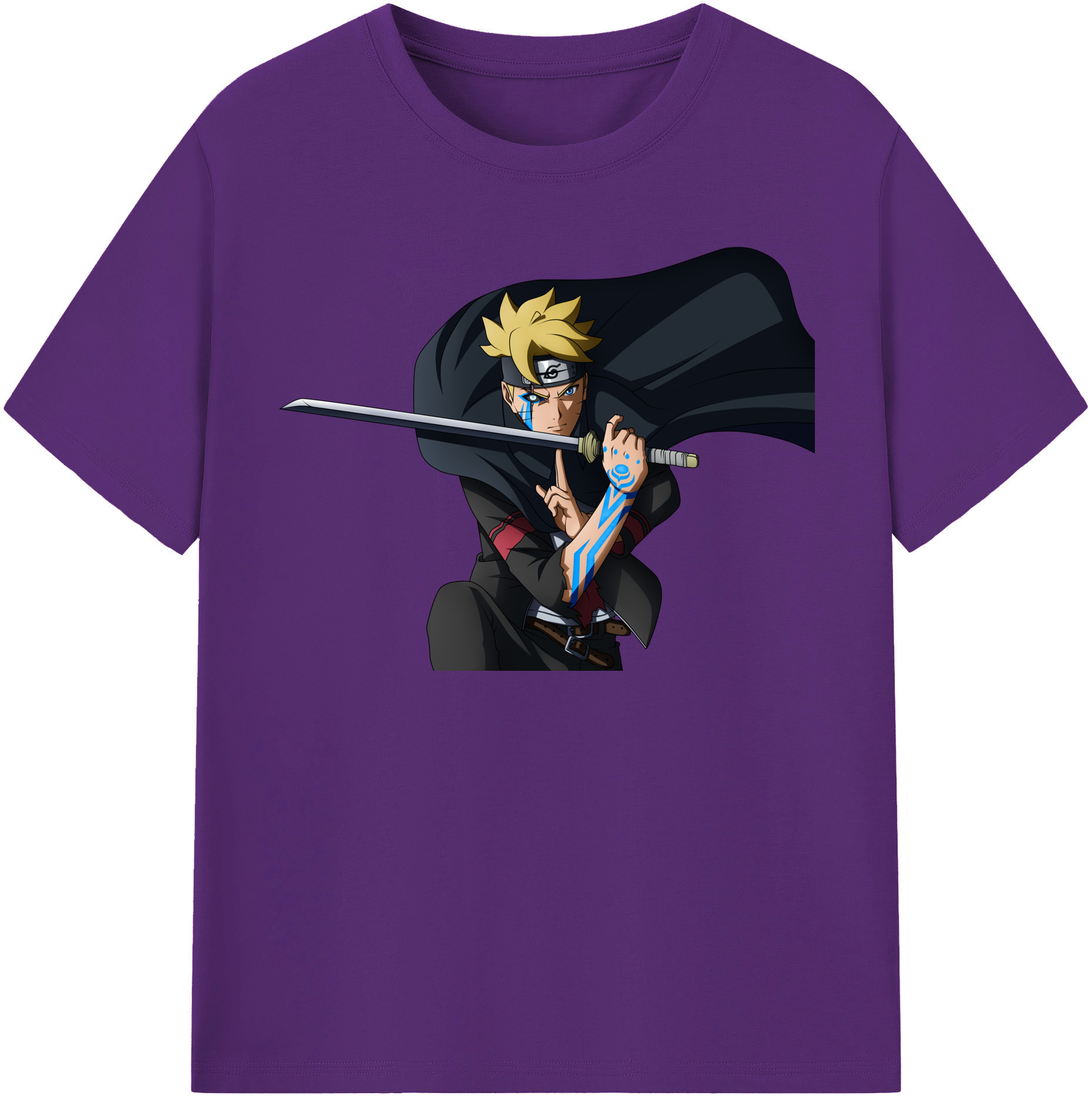 （画像用） NARUTO -ナルト- うずまき ボルト Uzumaki Boruto 綿100％半袖Tシャツ（フロントプリント）
