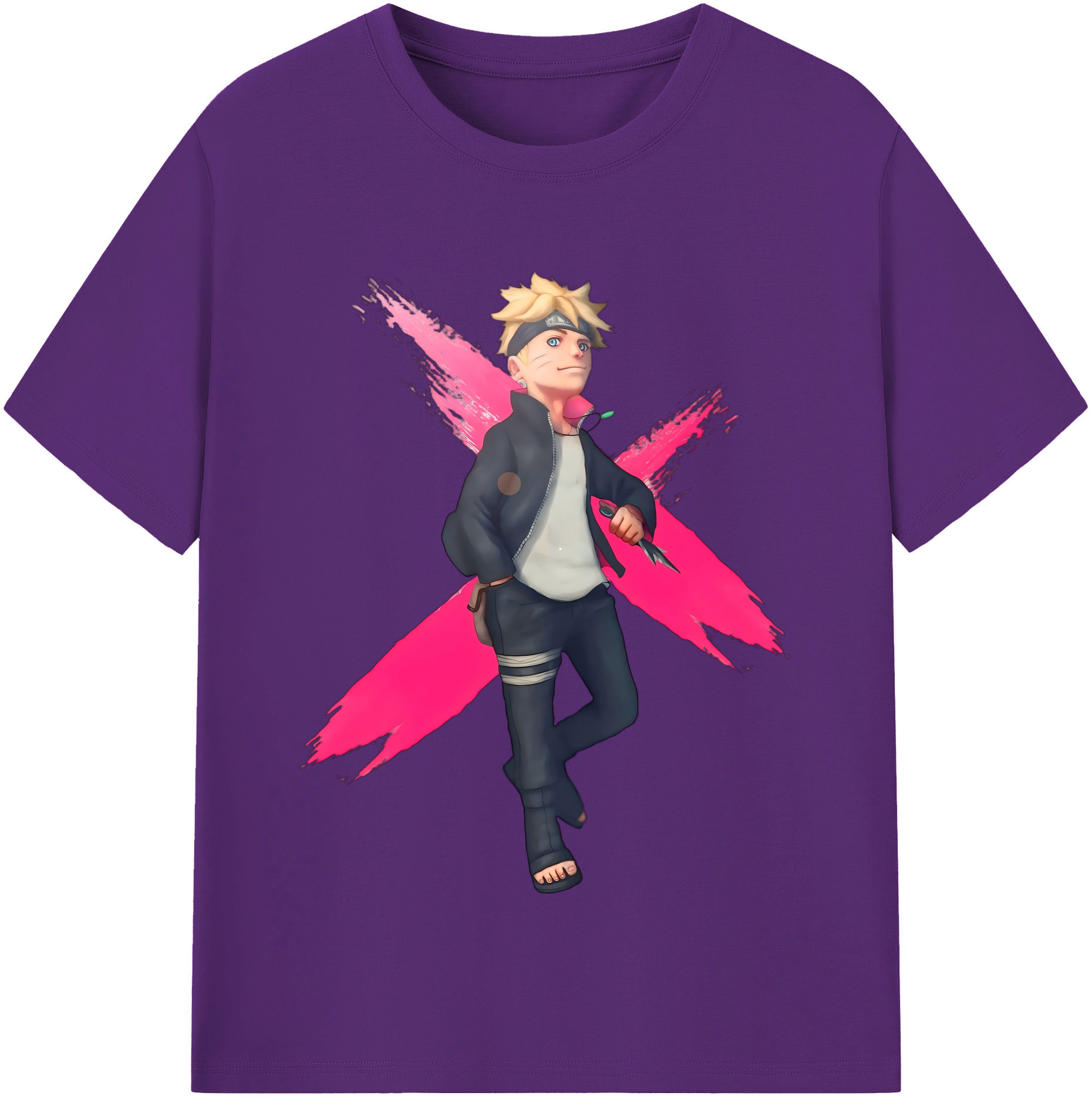 （画像用） NARUTO -ナルト- うずまき ボルト Uzumaki Boruto 綿100％半袖Tシャツ（フロントプリント）