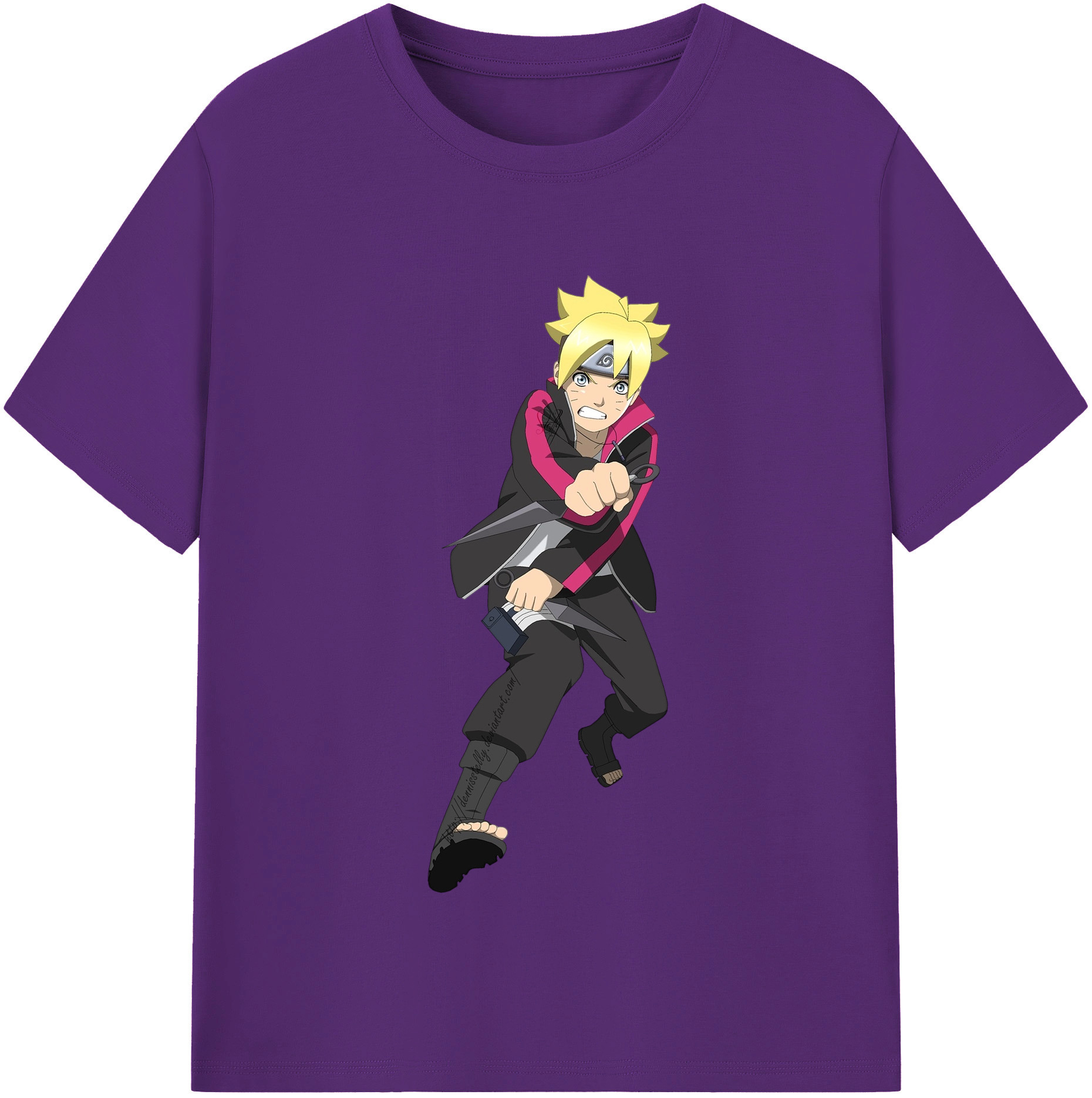 （画像用） NARUTO -ナルト- うずまき ボルト Uzumaki Boruto 綿100％半袖Tシャツ（フロントプリント）