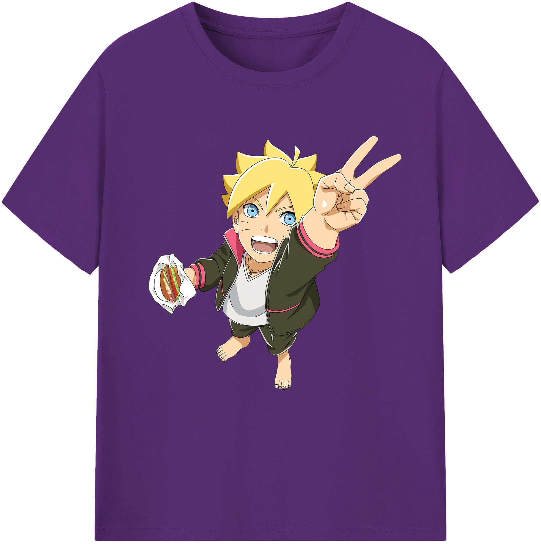 （画像用） NARUTO -ナルト- うずまき ボルト Uzumaki Boruto 綿100％半袖Tシャツ（フロントプリント）
