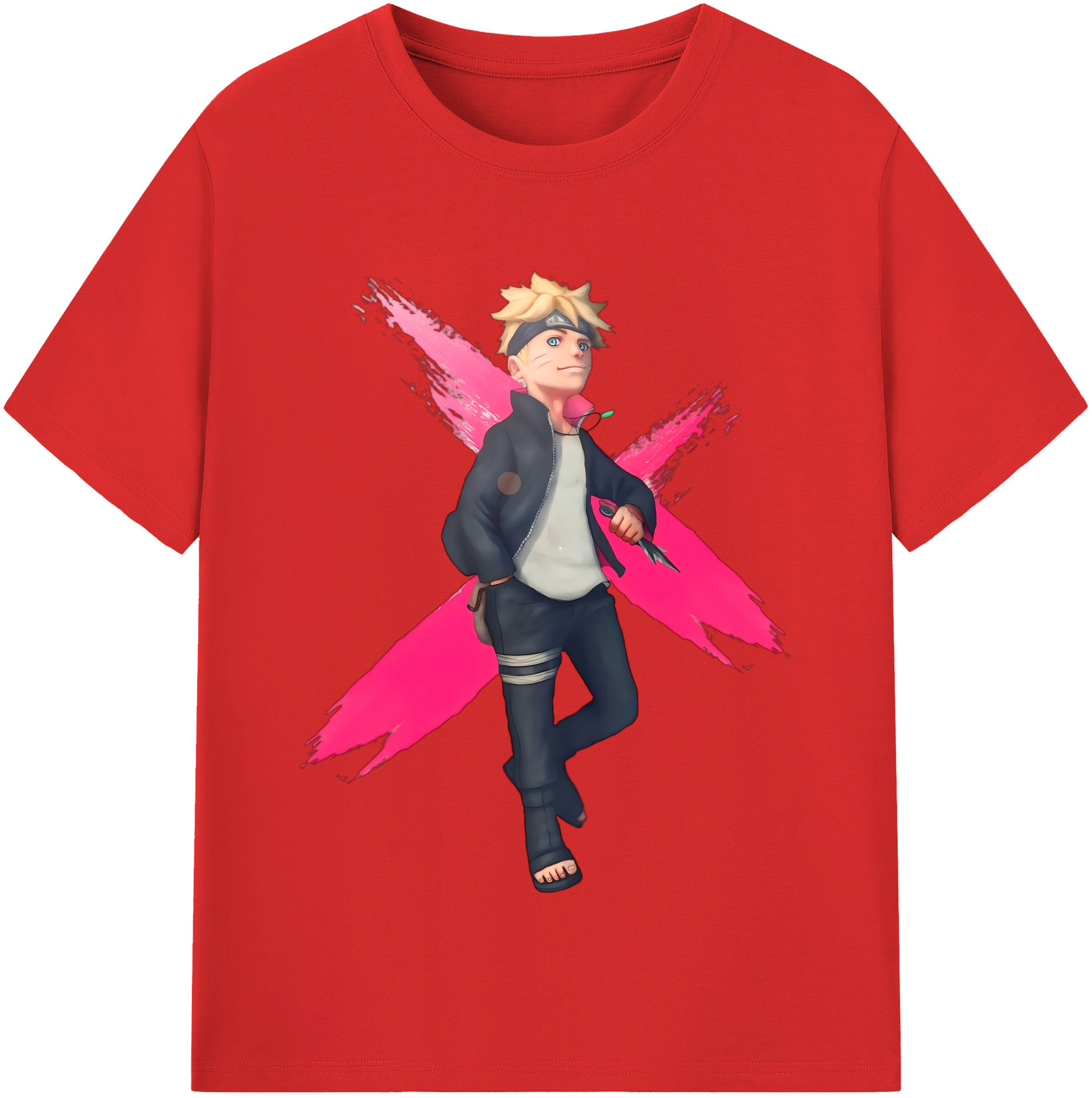 （画像用） NARUTO -ナルト- うずまき ボルト Uzumaki Boruto 綿100％半袖Tシャツ（フロントプリント）