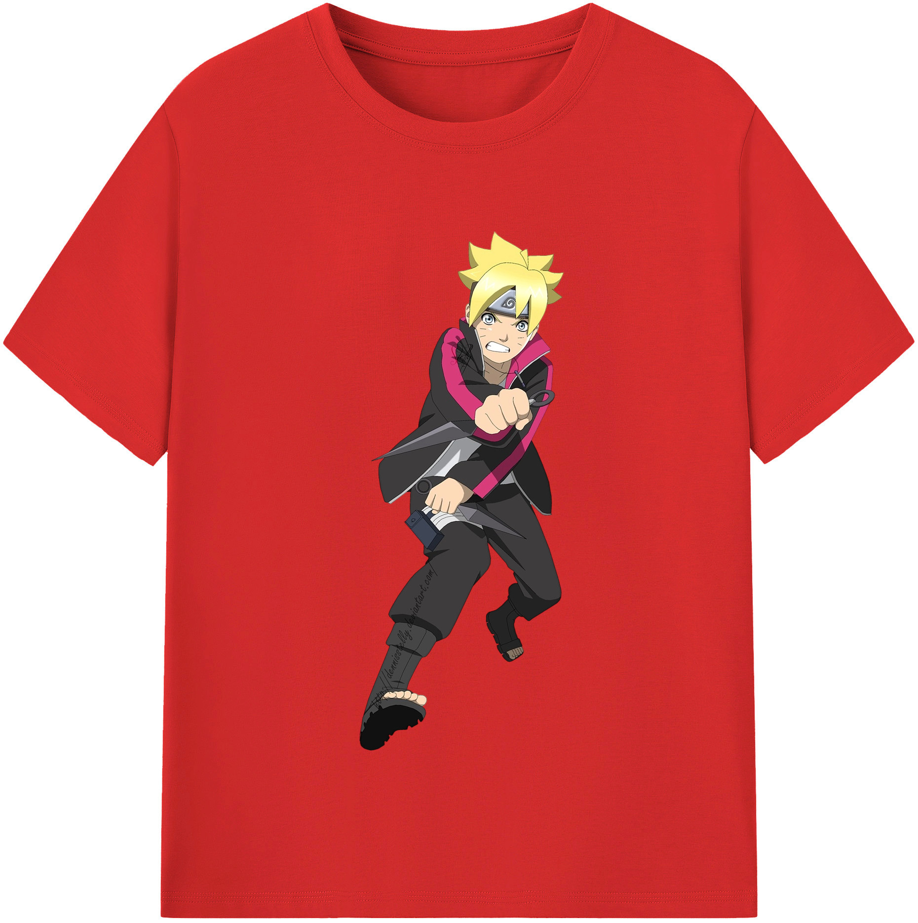 （画像用） NARUTO -ナルト- うずまき ボルト Uzumaki Boruto 綿100％半袖Tシャツ（フロントプリント）