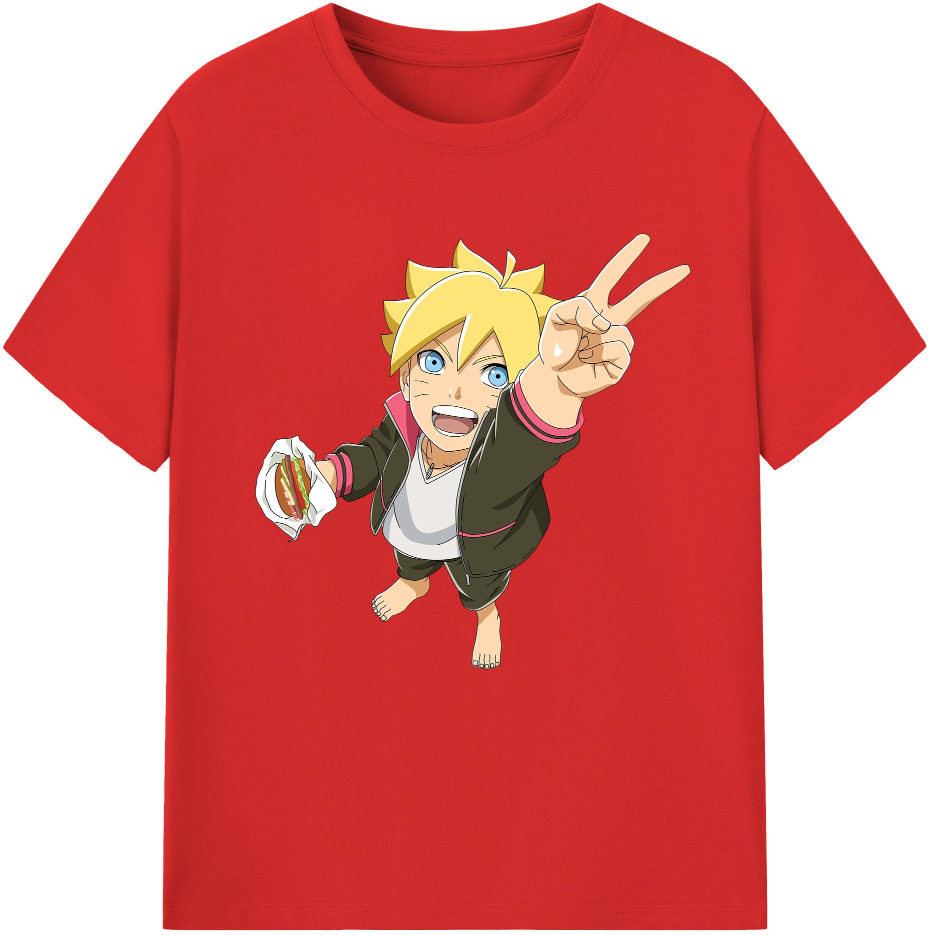 （画像用） NARUTO -ナルト- うずまき ボルト Uzumaki Boruto 綿100％半袖Tシャツ（フロントプリント）