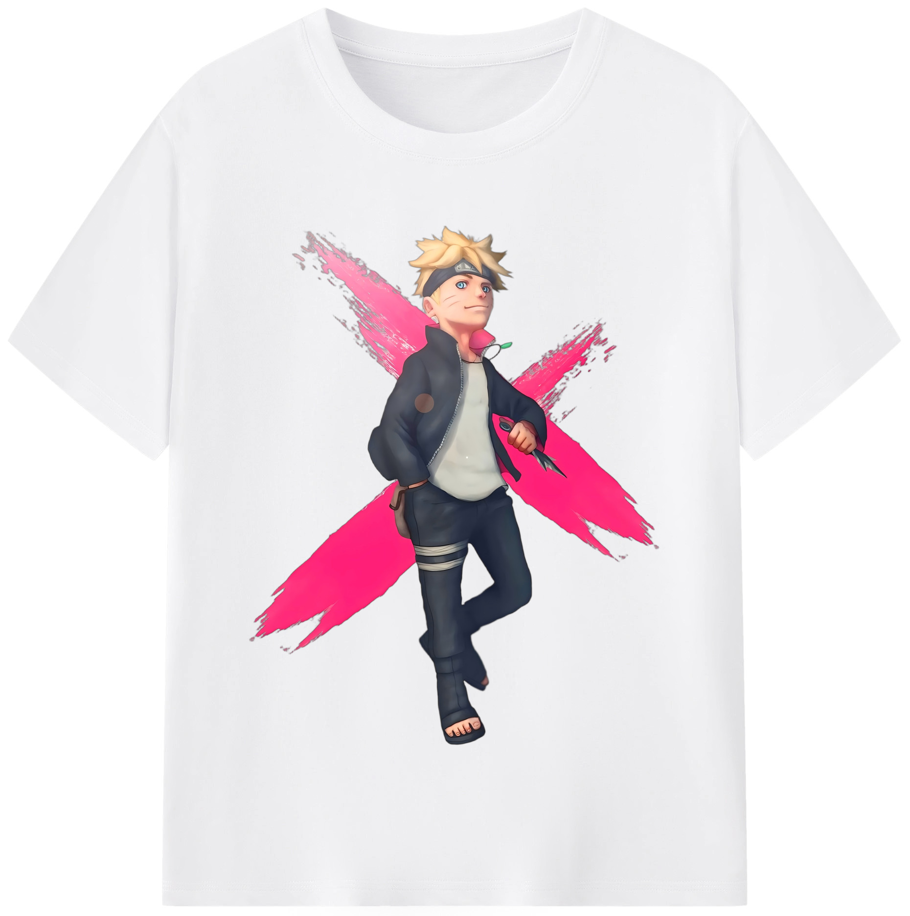 （画像用） NARUTO -ナルト- うずまき ボルト Uzumaki Boruto 綿100％半袖Tシャツ（フロントプリント）