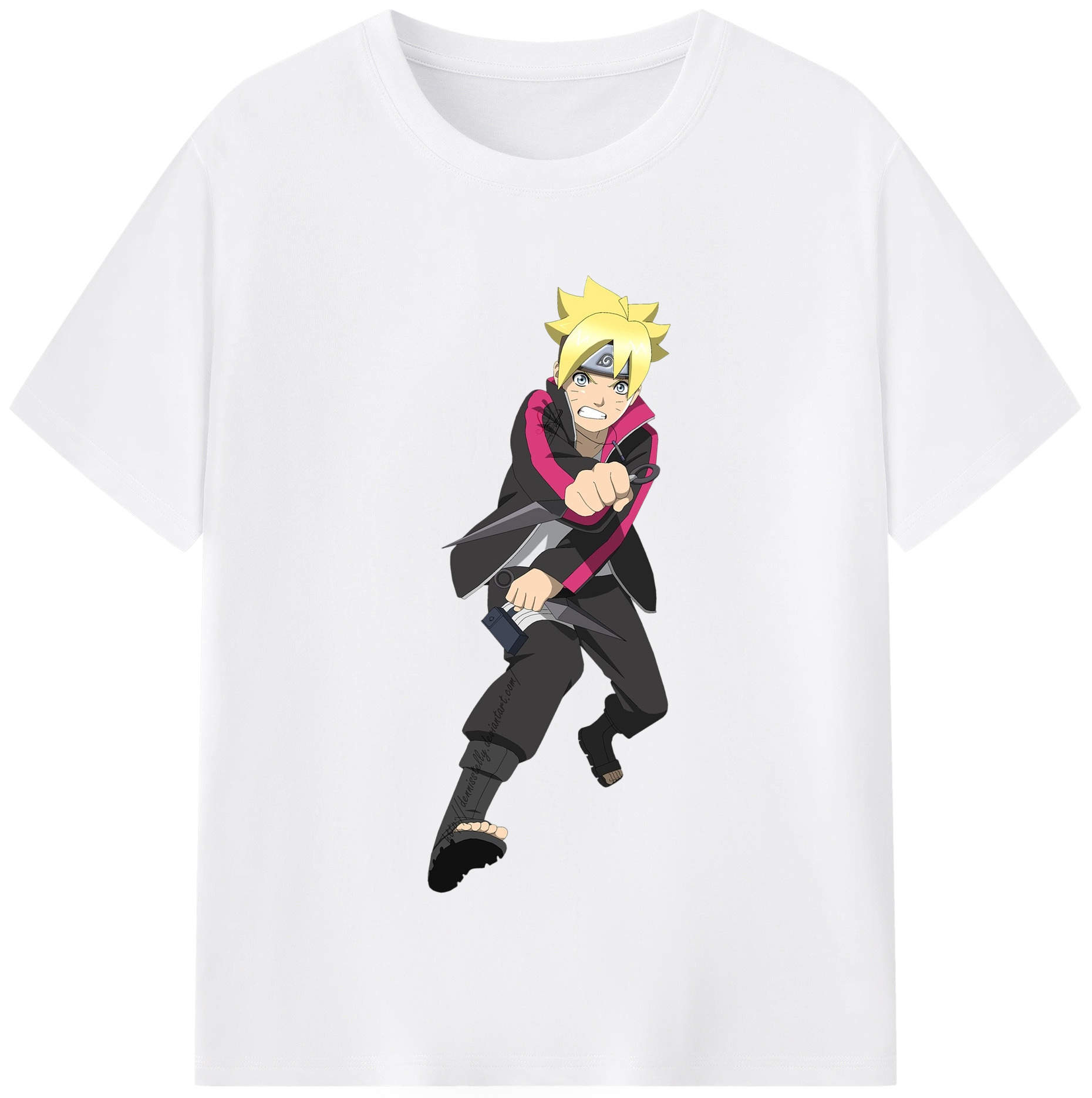 （画像用） NARUTO -ナルト- うずまき ボルト Uzumaki Boruto 綿100％半袖Tシャツ（フロントプリント）