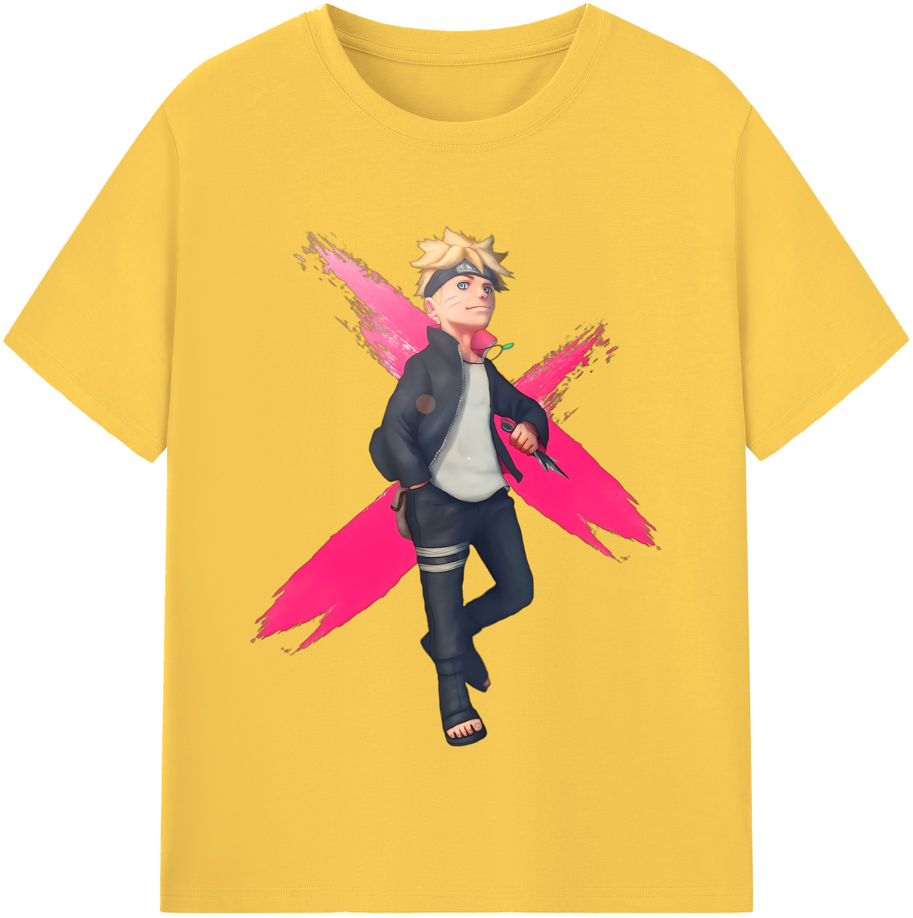 （画像用） NARUTO -ナルト- うずまき ボルト Uzumaki Boruto 綿100％半袖Tシャツ（フロントプリント）