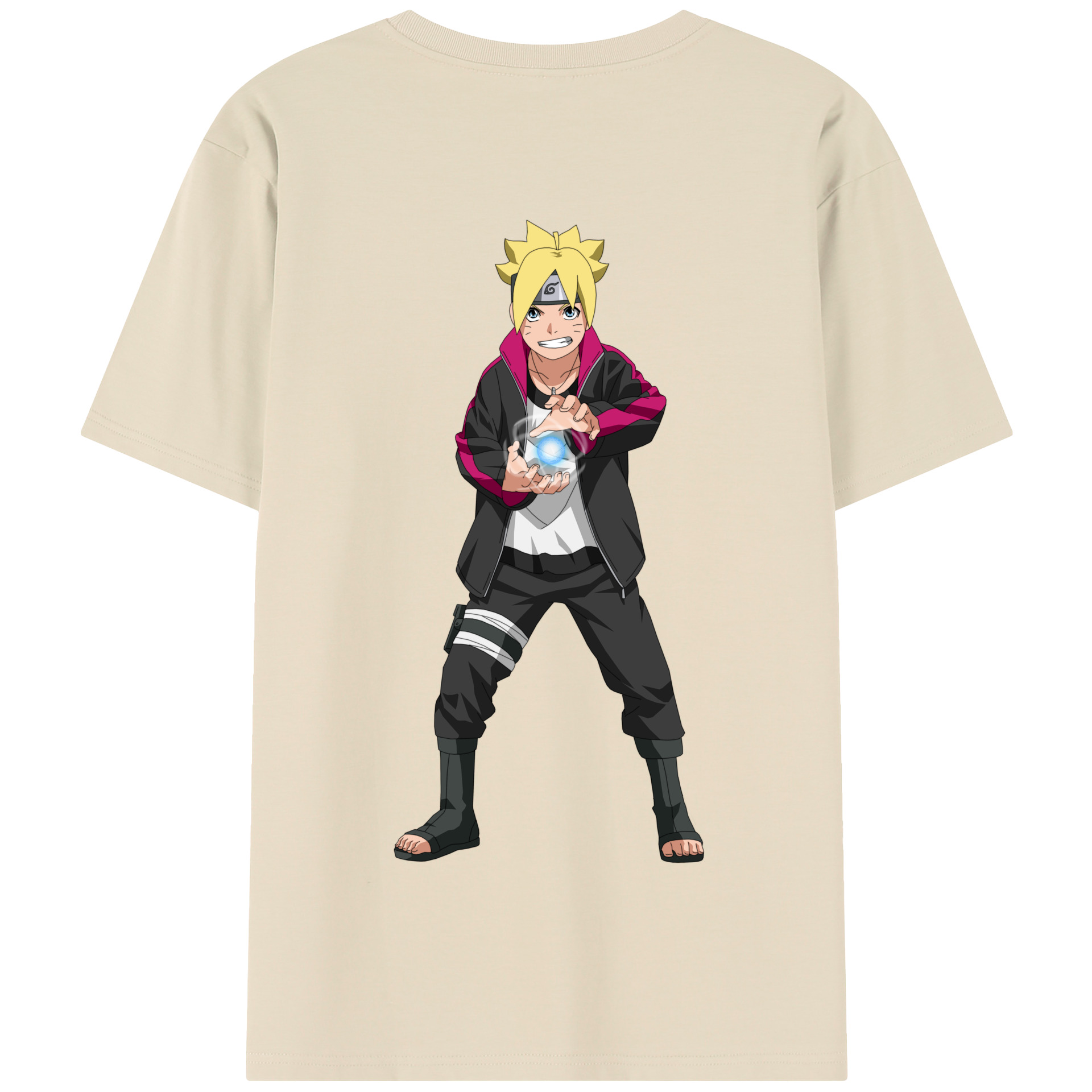 （画像用） NARUTO -ナルト- うずまき ボルト Uzumaki Boruto 綿100％半袖Tシャツ（背面プリント）
