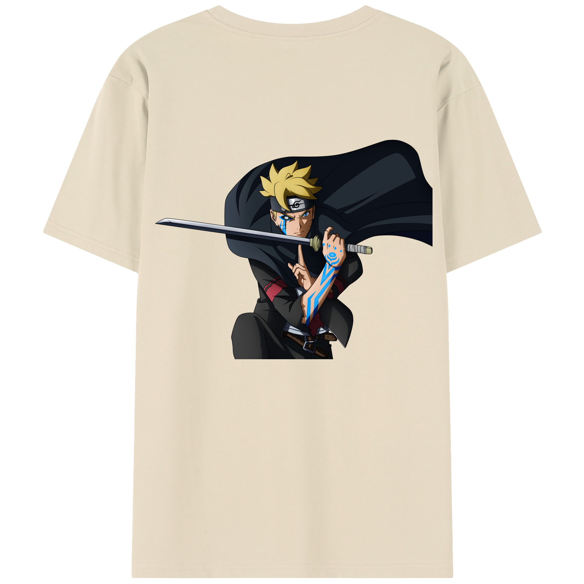 （画像用） NARUTO -ナルト- うずまき ボルト Uzumaki Boruto 綿100％半袖Tシャツ（背面プリント）