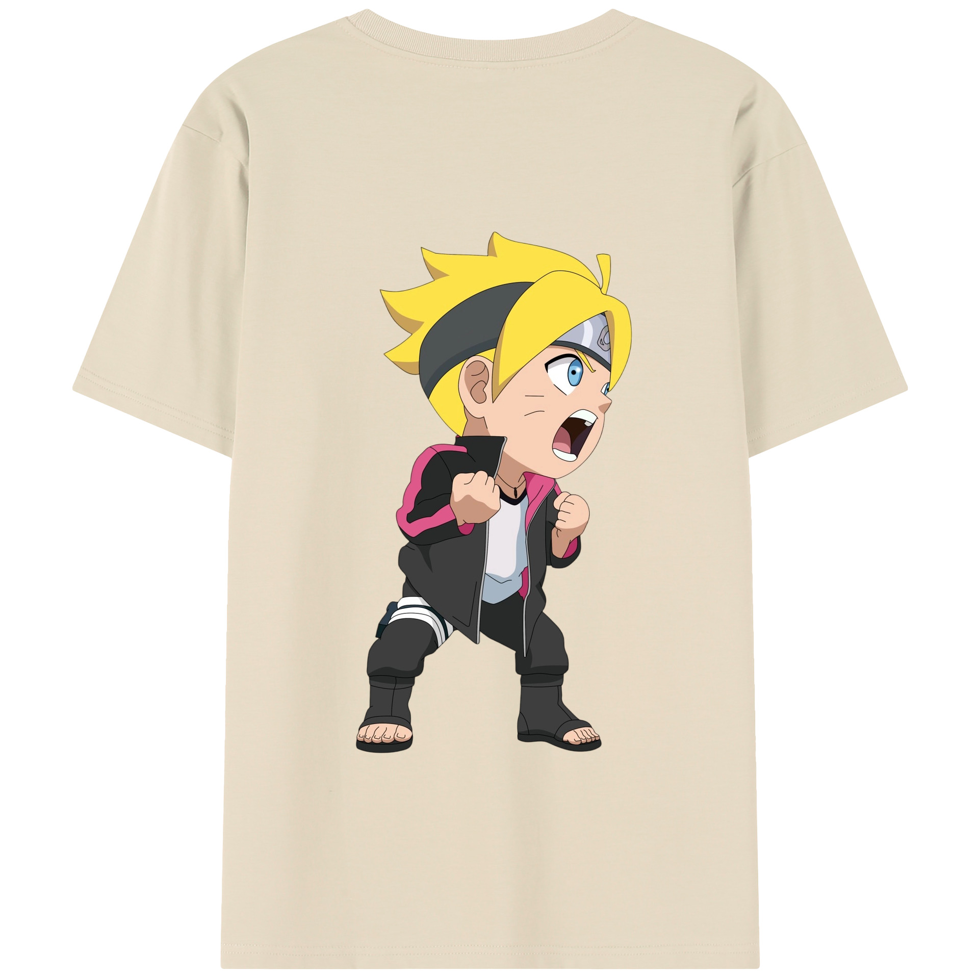 （画像用） NARUTO -ナルト- うずまき ボルト Uzumaki Boruto 綿100％半袖Tシャツ（背面プリント）