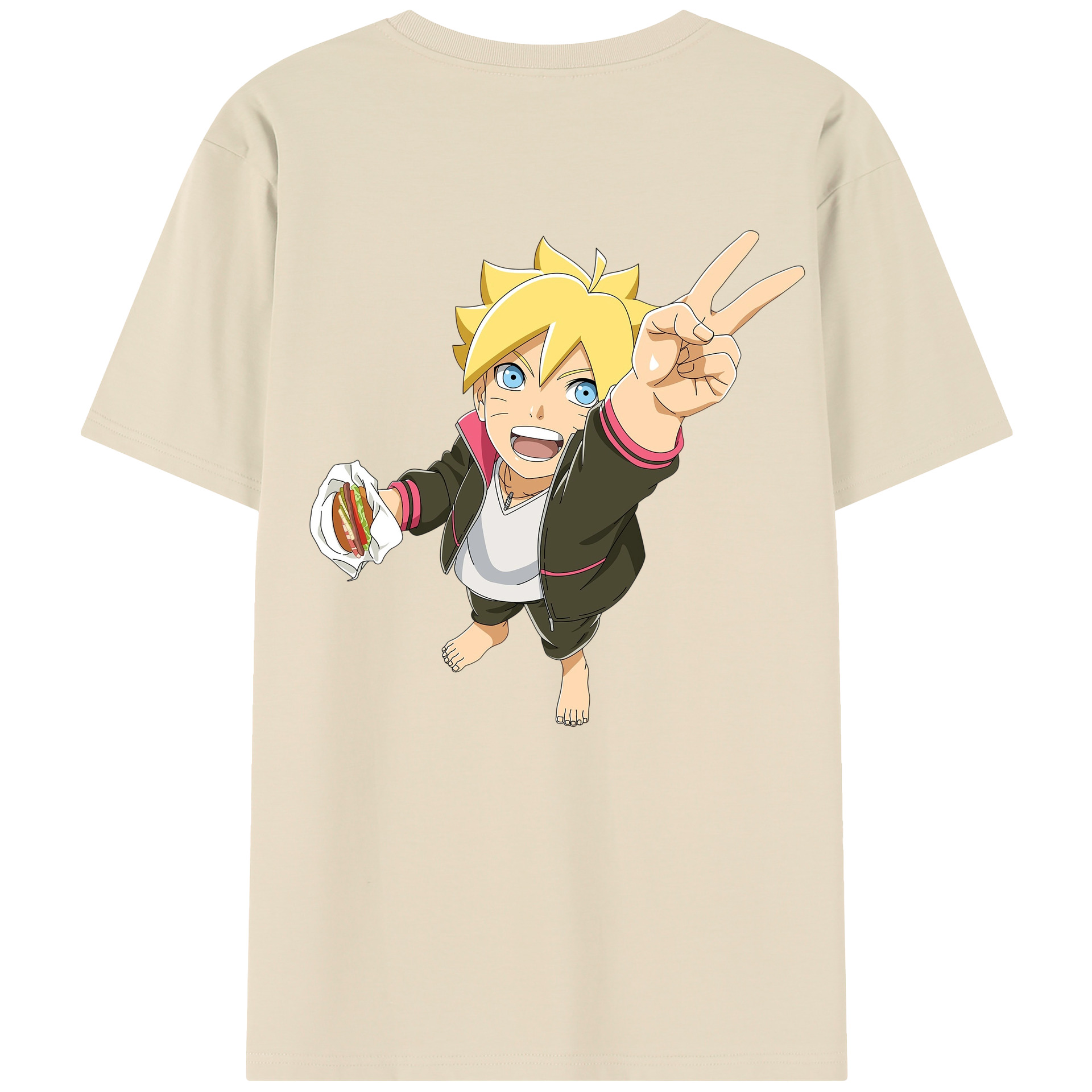 （画像用） NARUTO -ナルト- うずまき ボルト Uzumaki Boruto 綿100％半袖Tシャツ（背面プリント）