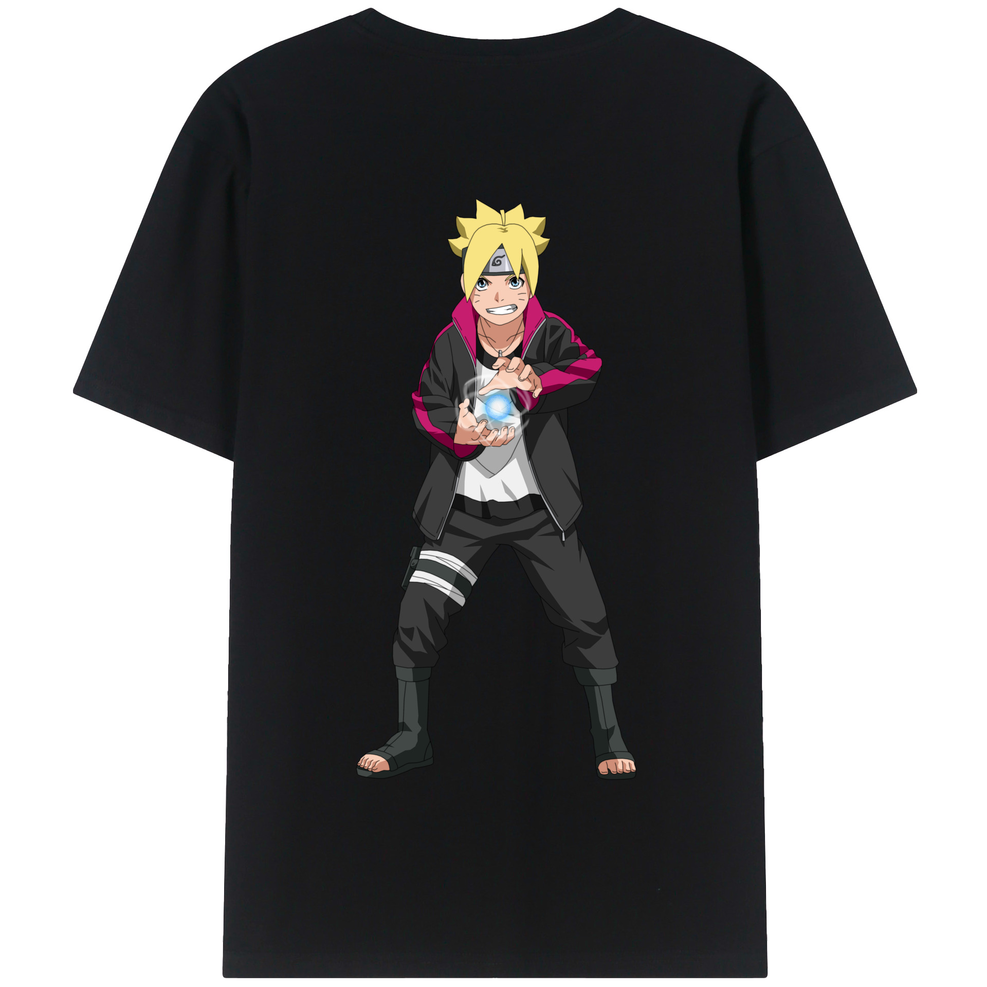 （画像用） NARUTO -ナルト- うずまき ボルト Uzumaki Boruto 綿100％半袖Tシャツ（背面プリント）