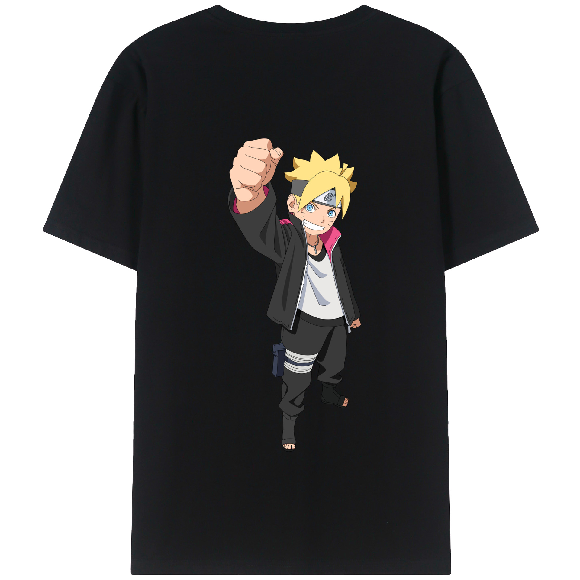 （画像用） NARUTO -ナルト- うずまき ボルト Uzumaki Boruto 綿100％半袖Tシャツ（背面プリント）
