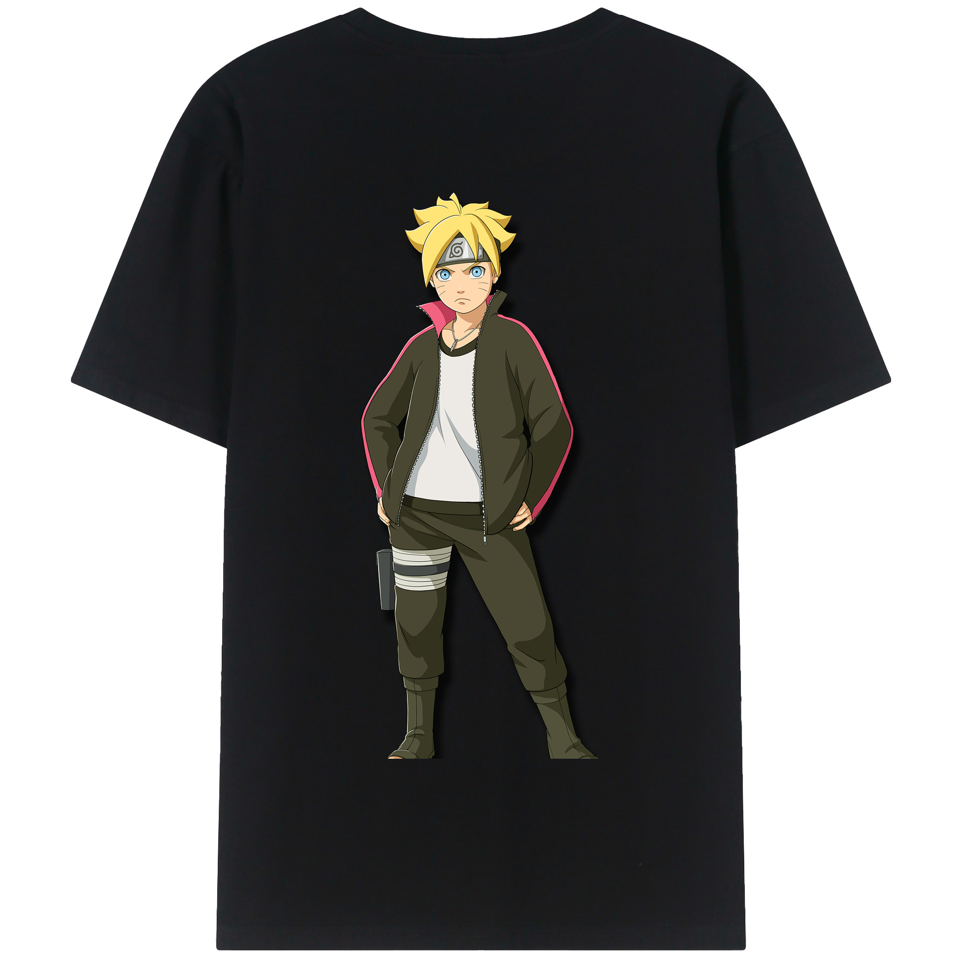 （画像用） NARUTO -ナルト- うずまき ボルト Uzumaki Boruto 綿100％半袖Tシャツ（背面プリント）