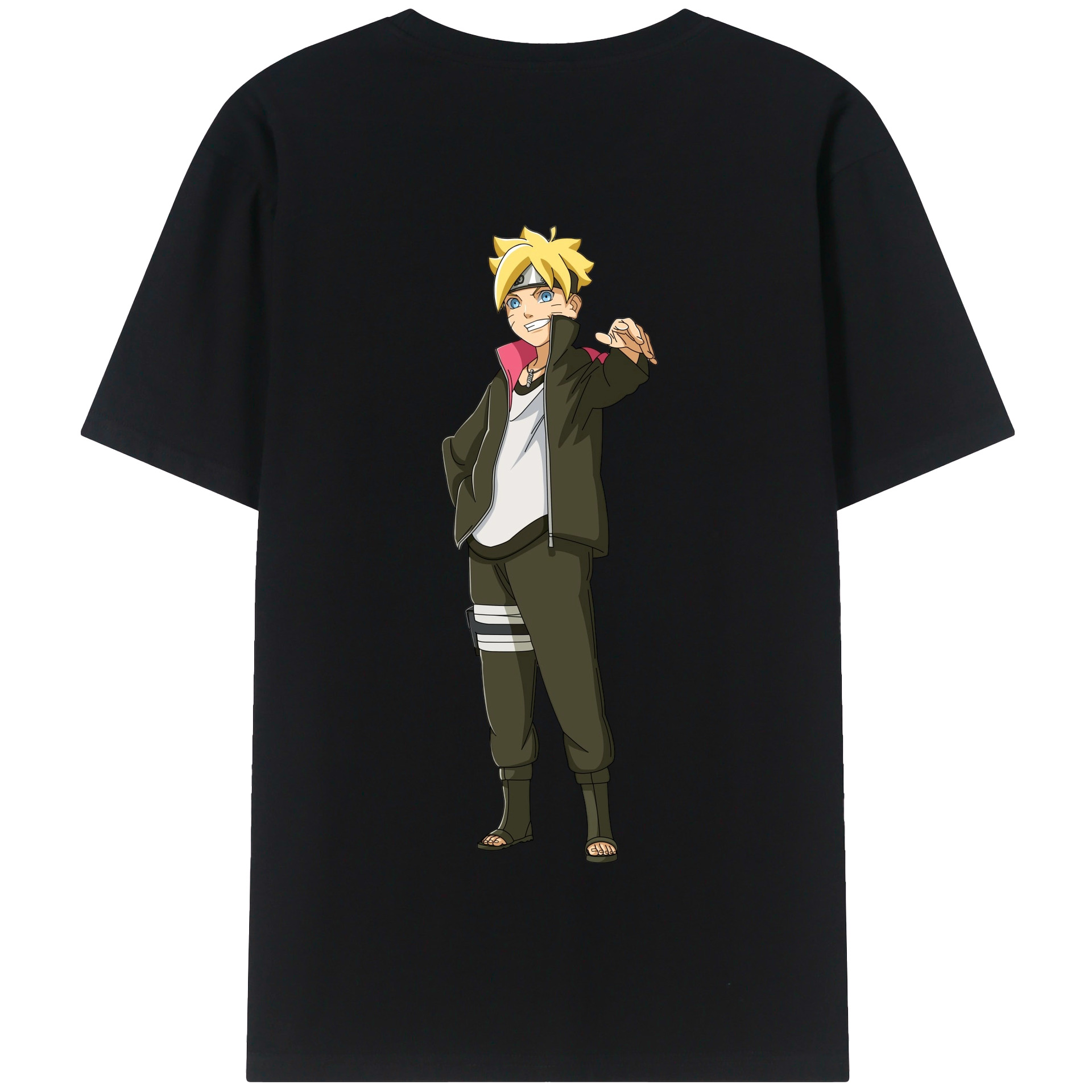 （画像用） NARUTO -ナルト- うずまき ボルト Uzumaki Boruto 綿100％半袖Tシャツ（背面プリント）