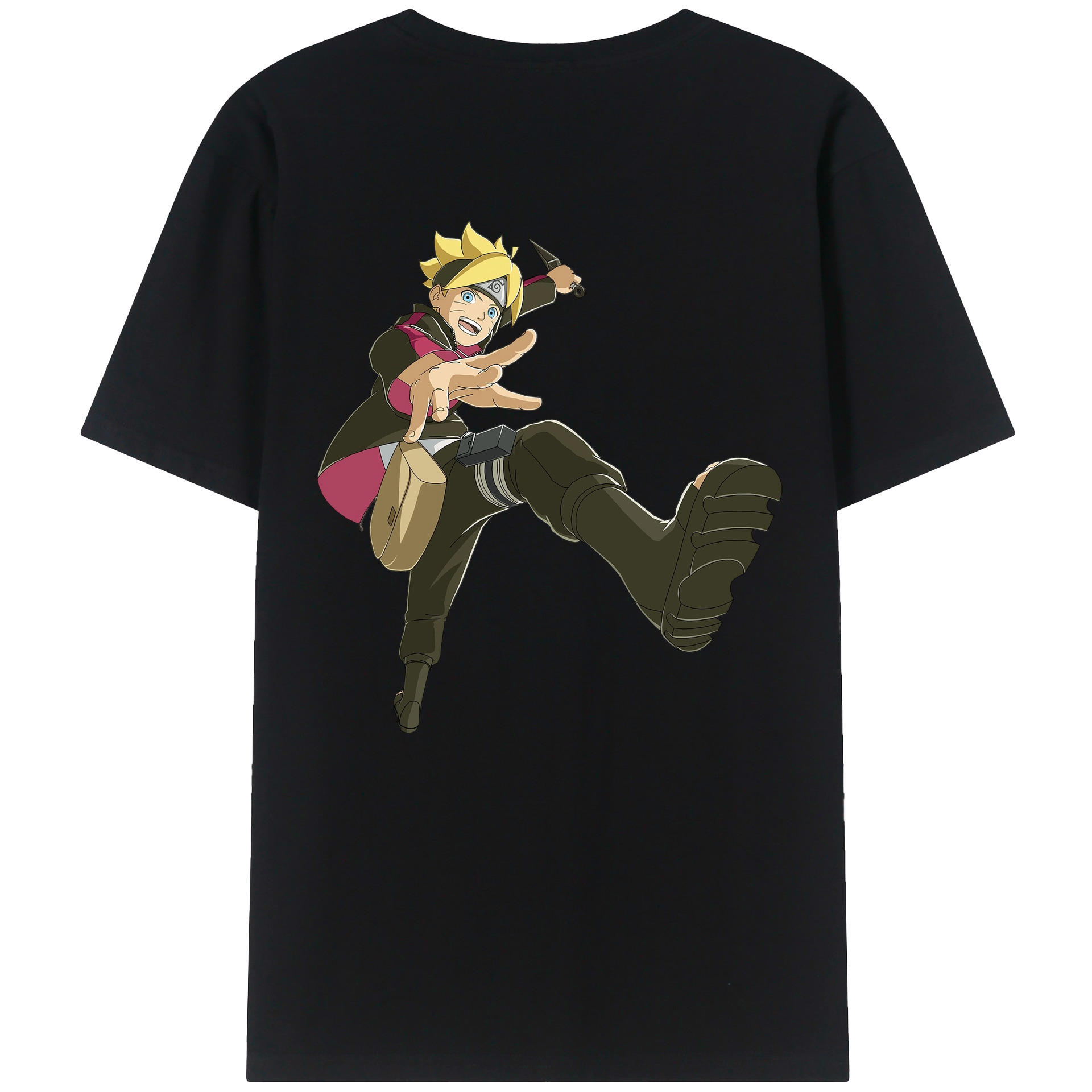 （画像用） NARUTO -ナルト- うずまき ボルト Uzumaki Boruto 綿100％半袖Tシャツ（背面プリント）
