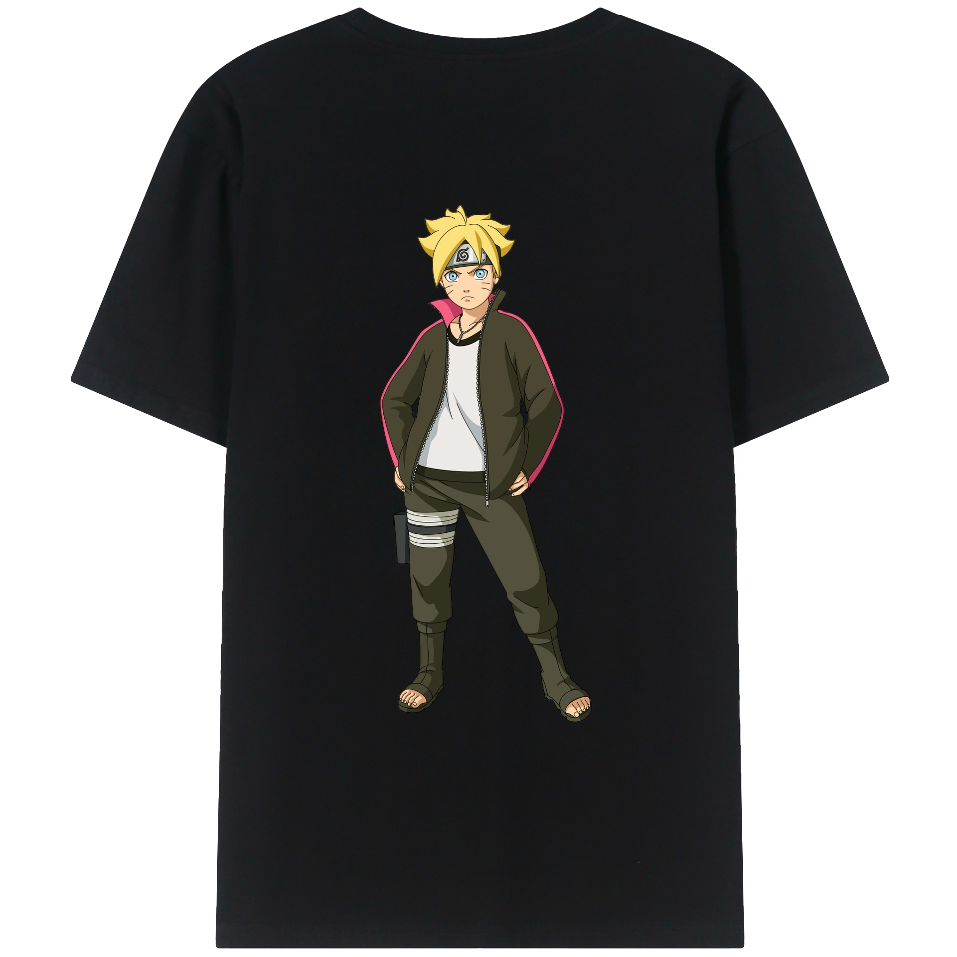 （画像用） NARUTO -ナルト- うずまき ボルト Uzumaki Boruto 綿100％半袖Tシャツ（背面プリント）