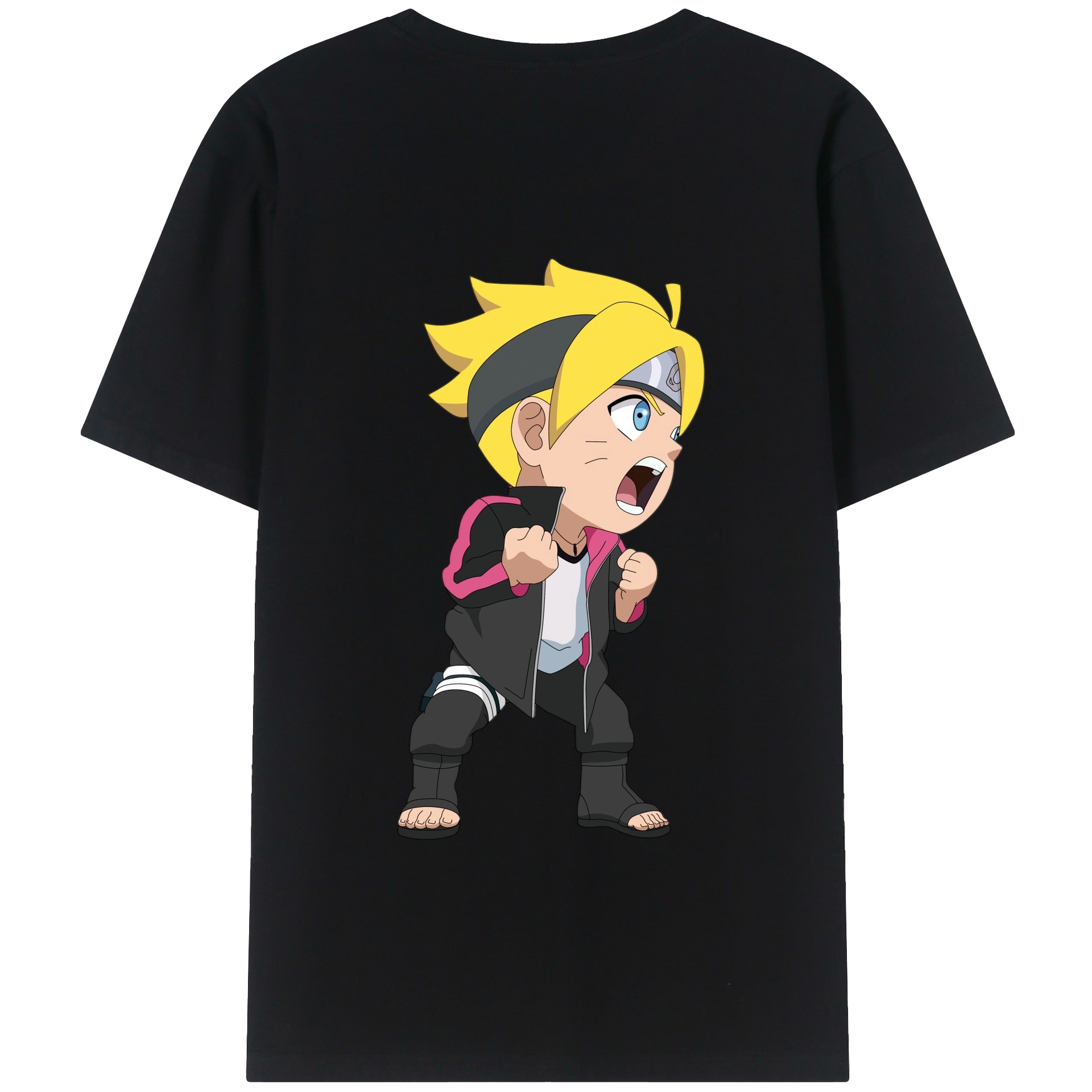 （画像用） NARUTO -ナルト- うずまき ボルト Uzumaki Boruto 綿100％半袖Tシャツ（背面プリント）