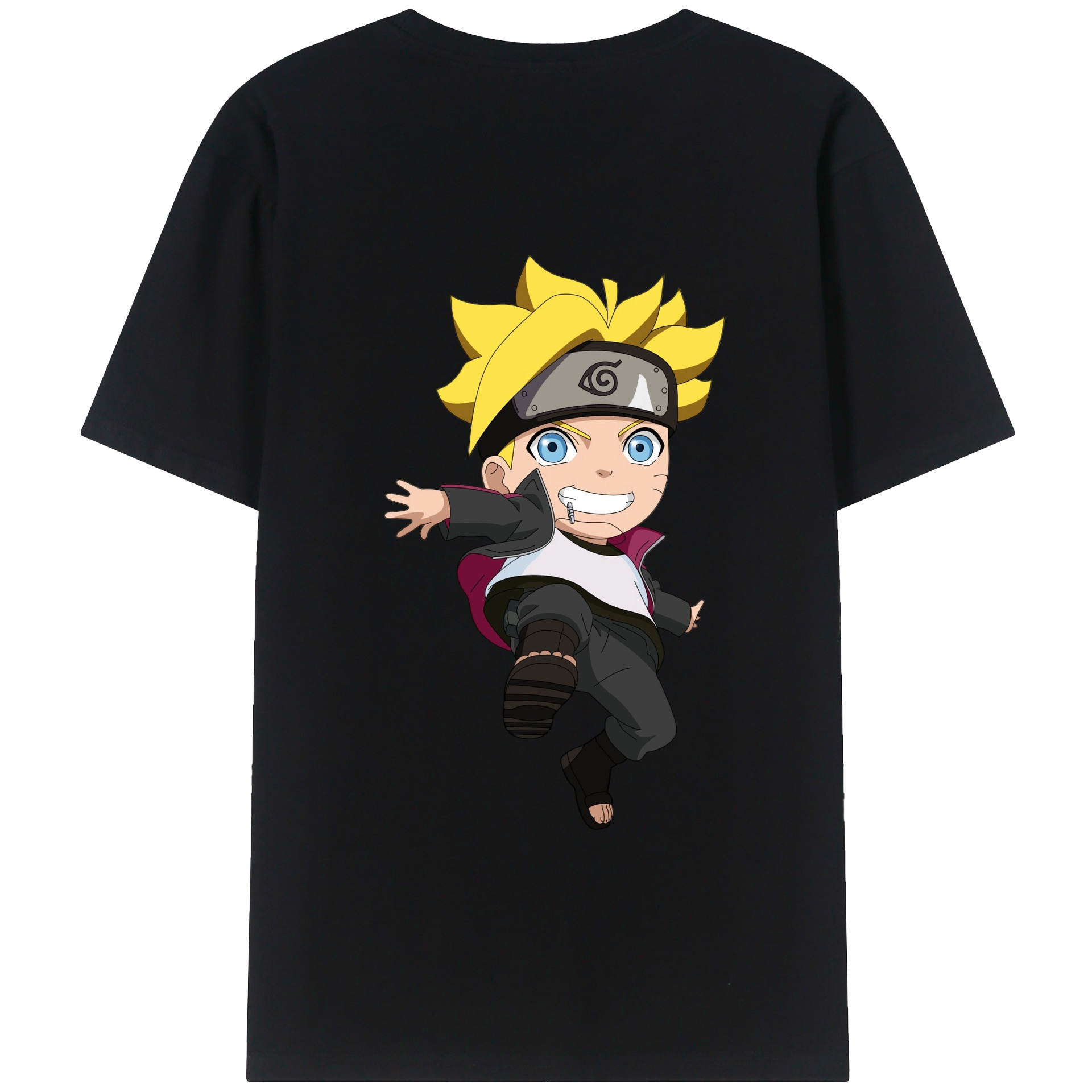 （画像用） NARUTO -ナルト- うずまき ボルト Uzumaki Boruto 綿100％半袖Tシャツ（背面プリント）
