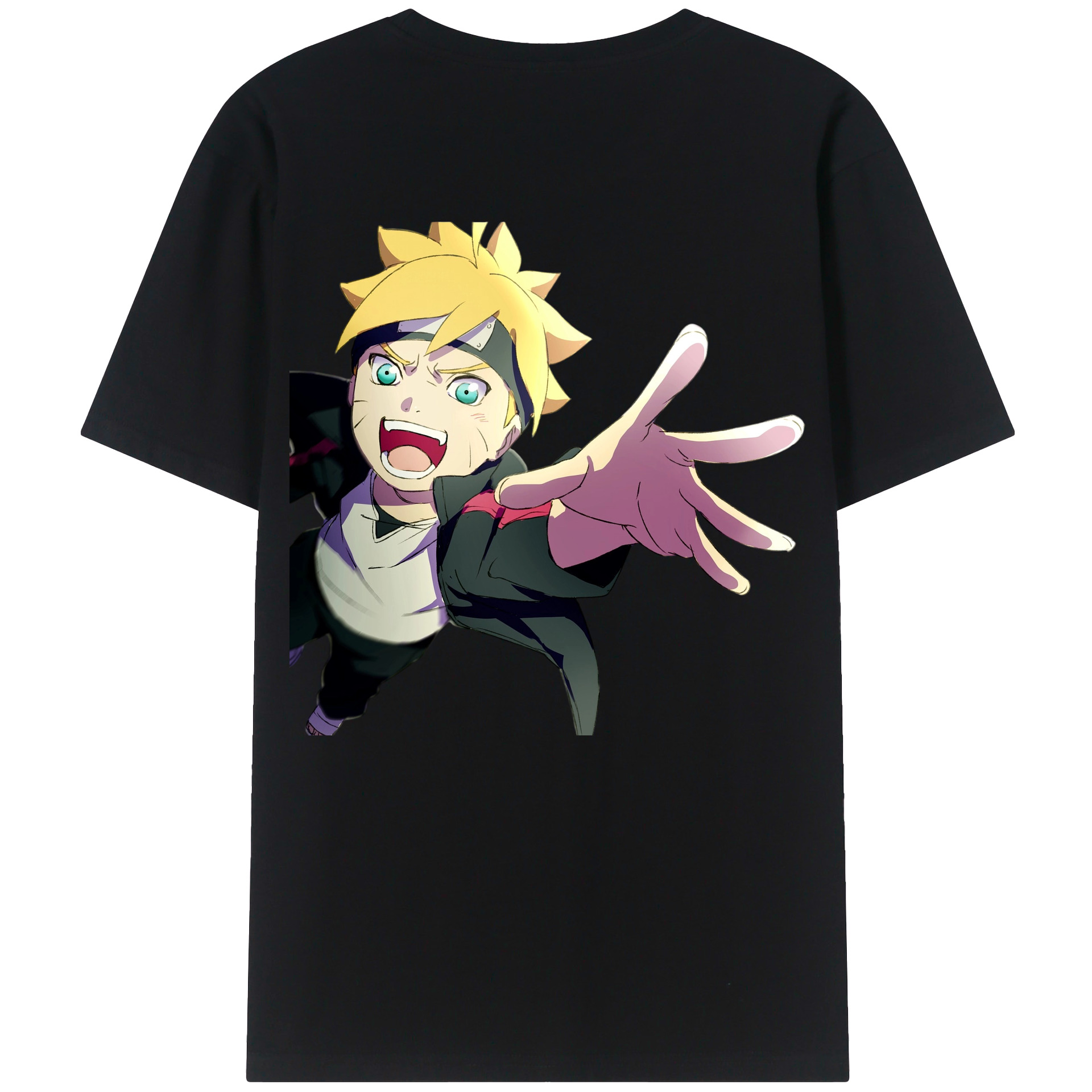（画像用） NARUTO -ナルト- うずまき ボルト Uzumaki Boruto 綿100％半袖Tシャツ（背面プリント）