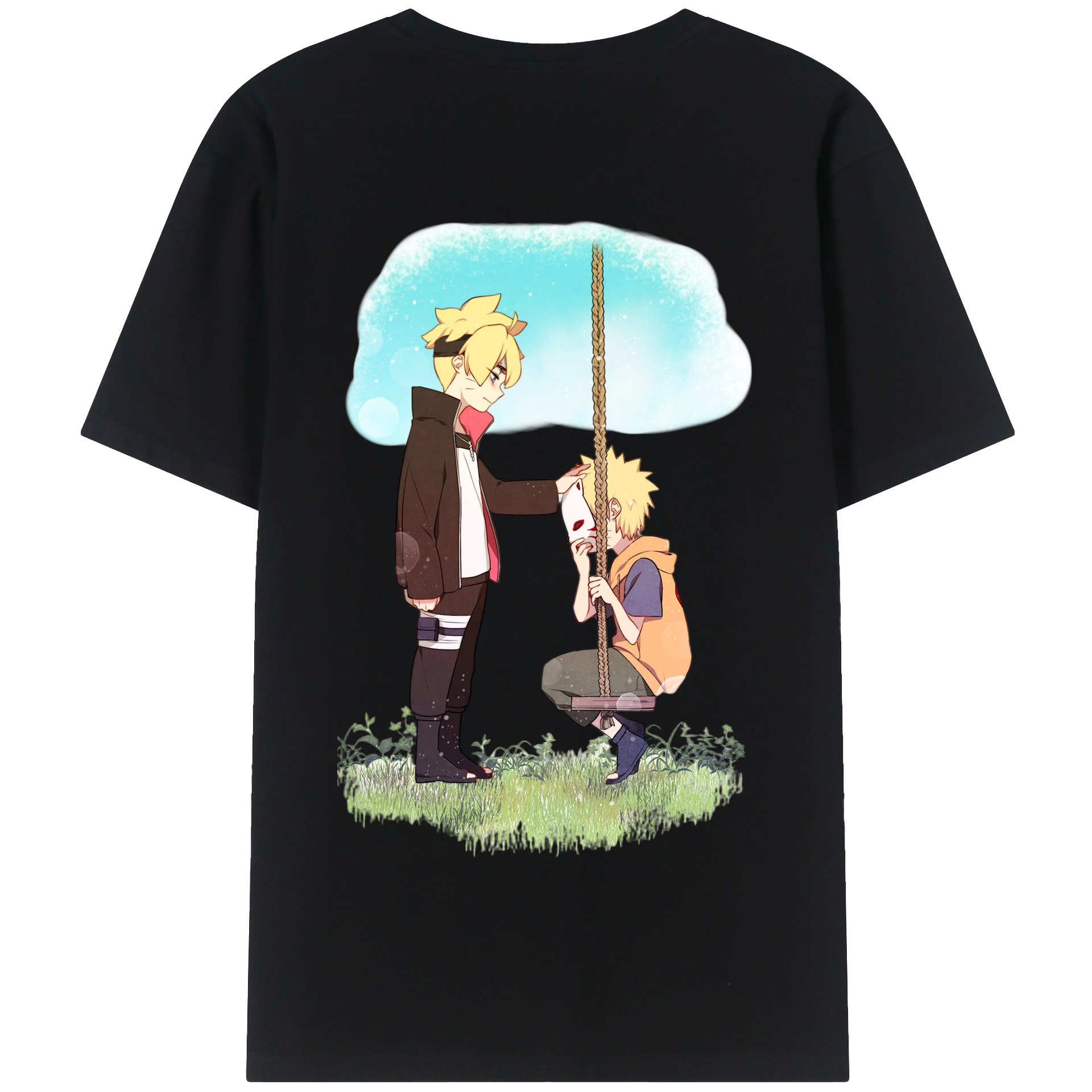 （画像用） NARUTO -ナルト- うずまき ボルト Uzumaki Boruto 綿100％半袖Tシャツ（背面プリント）