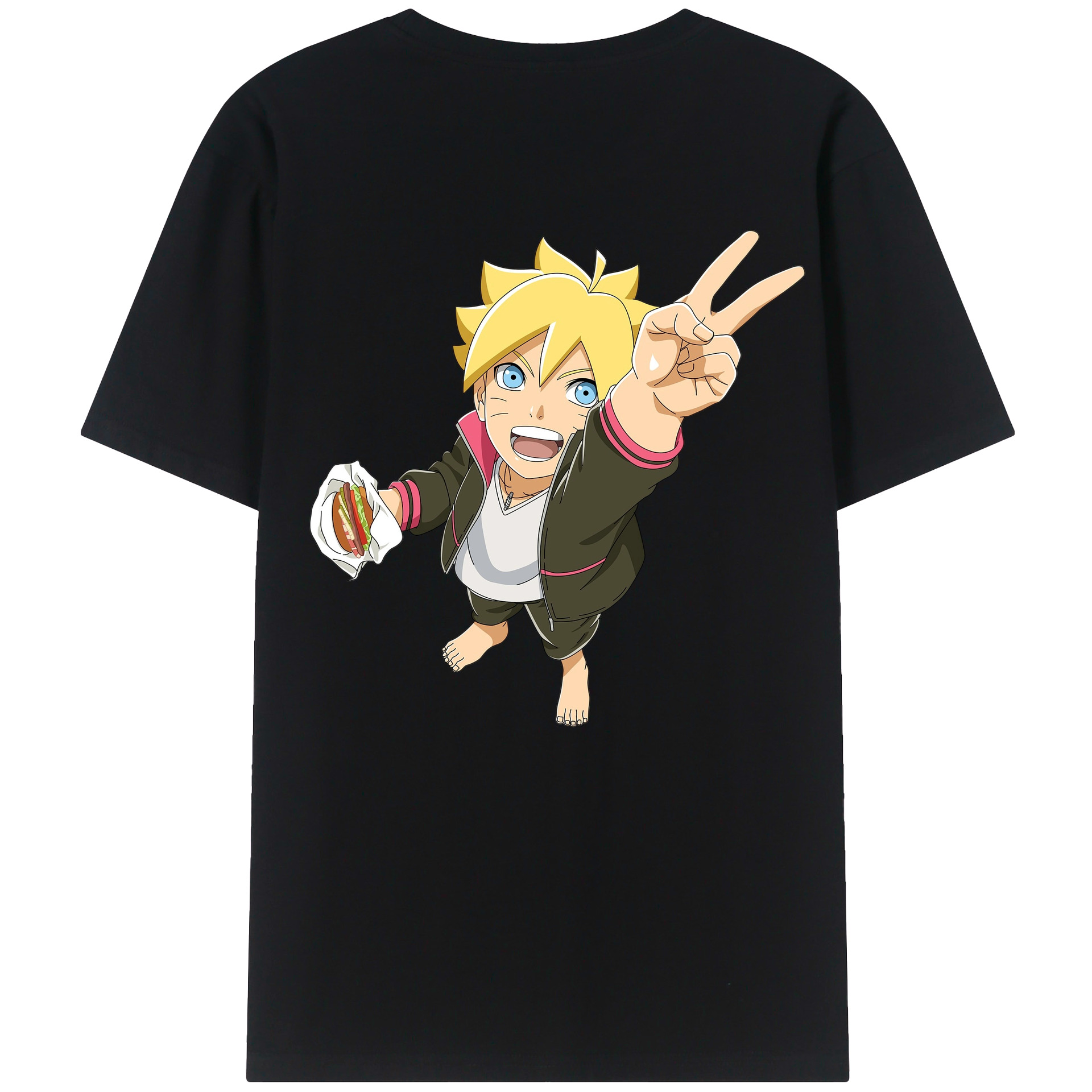 （画像用） NARUTO -ナルト- うずまき ボルト Uzumaki Boruto 綿100％半袖Tシャツ（背面プリント）