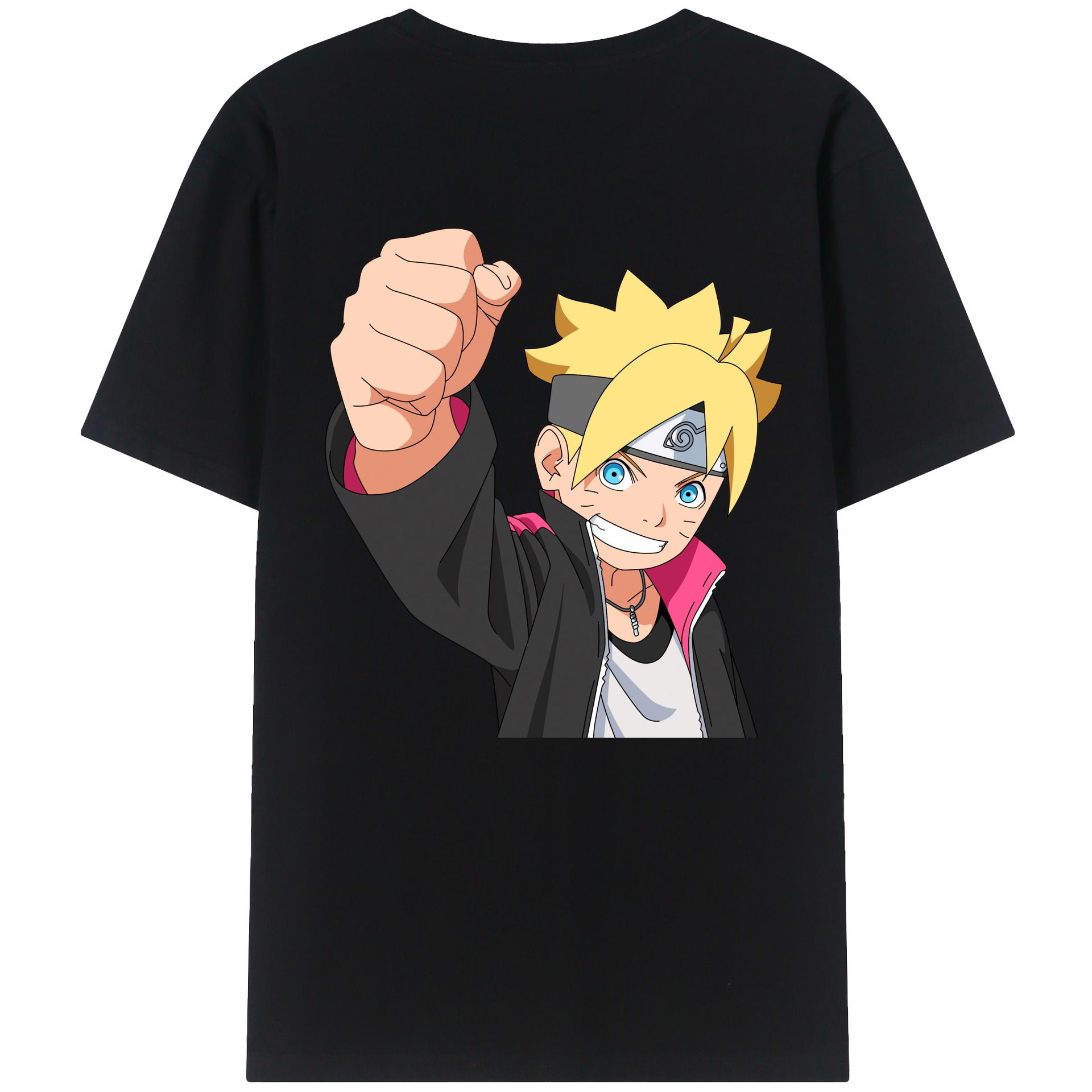 （画像用） NARUTO -ナルト- うずまき ボルト Uzumaki Boruto 綿100％半袖Tシャツ（背面プリント）