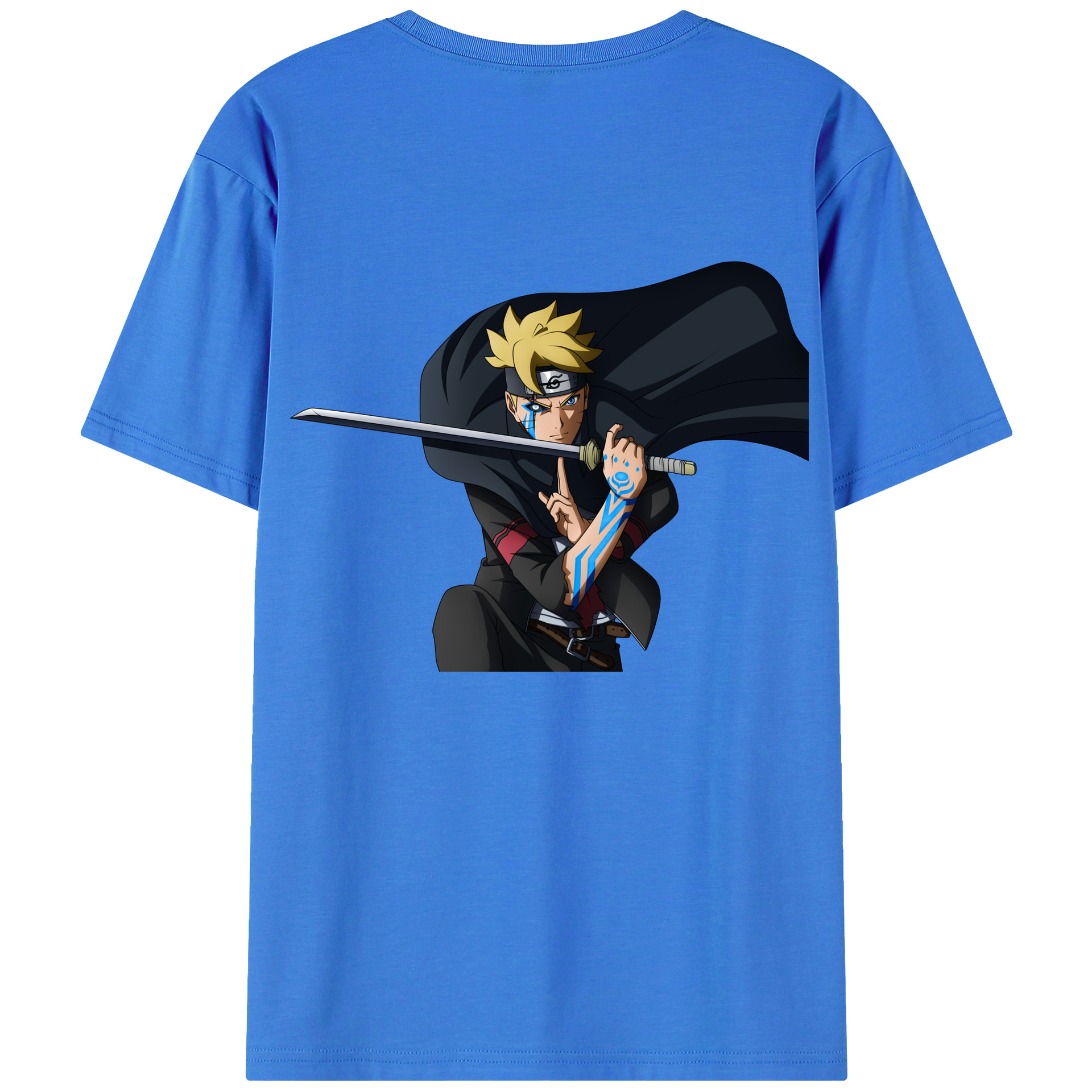 （画像用） NARUTO -ナルト- うずまき ボルト Uzumaki Boruto 綿100％半袖Tシャツ（背面プリント）