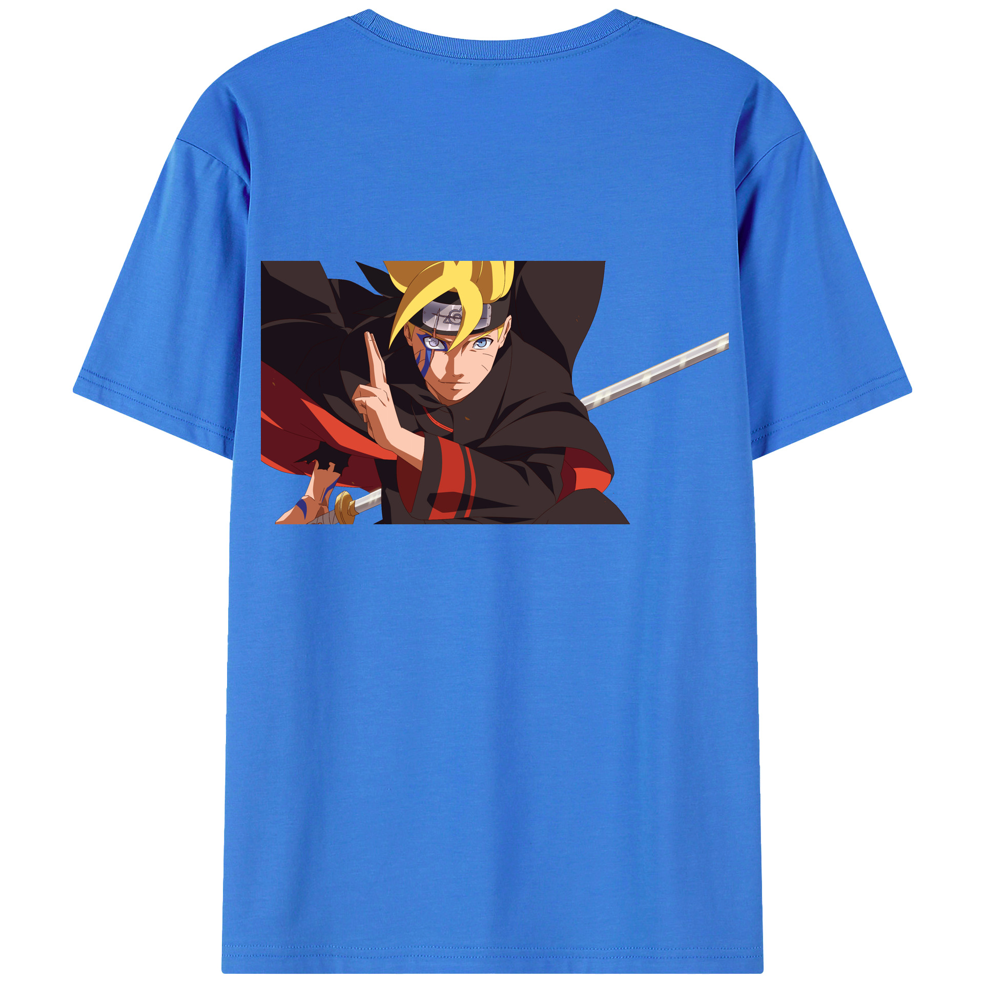 （画像用） NARUTO -ナルト- うずまき ボルト Uzumaki Boruto 綿100％半袖Tシャツ（背面プリント）