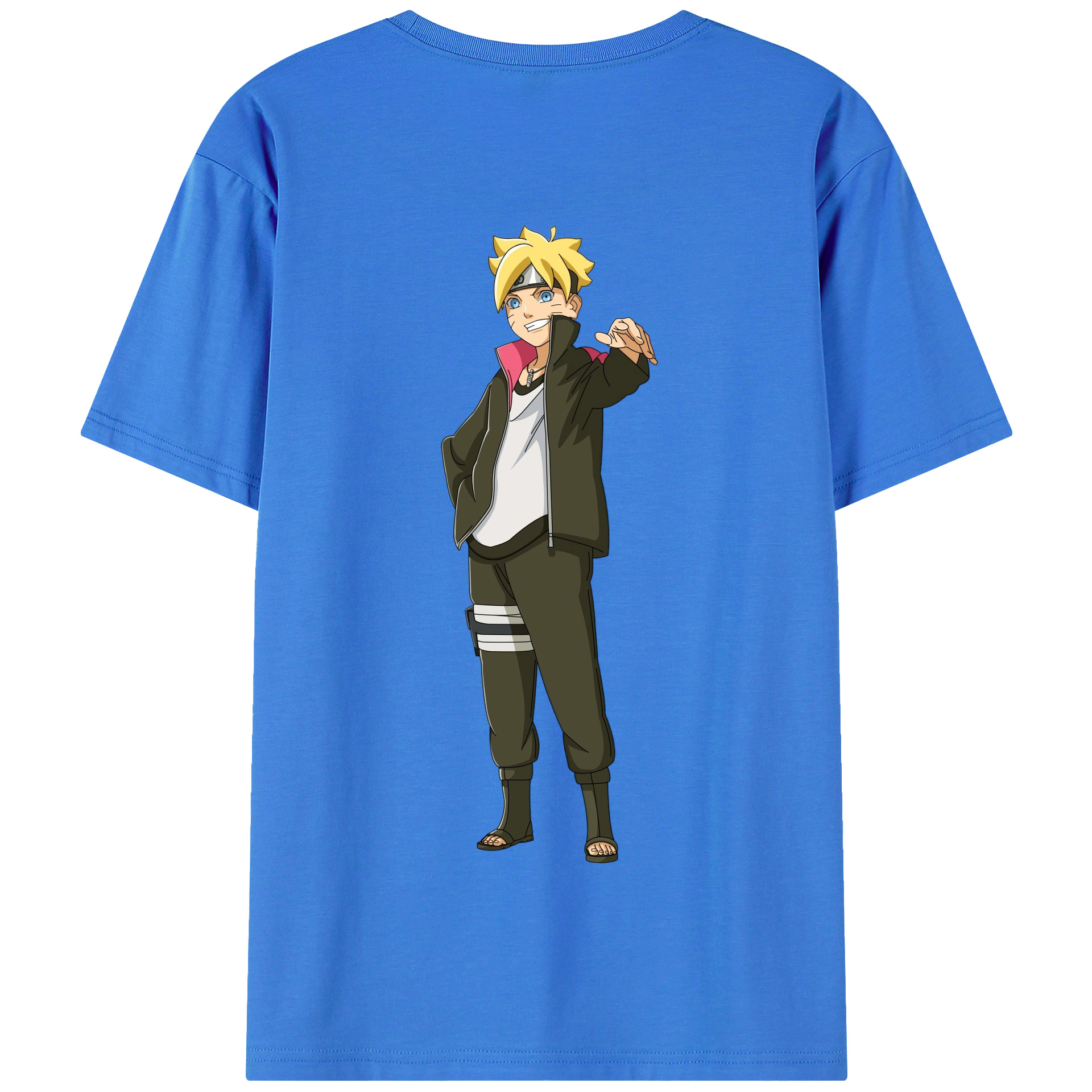 （画像用） NARUTO -ナルト- うずまき ボルト Uzumaki Boruto 綿100％半袖Tシャツ（背面プリント）